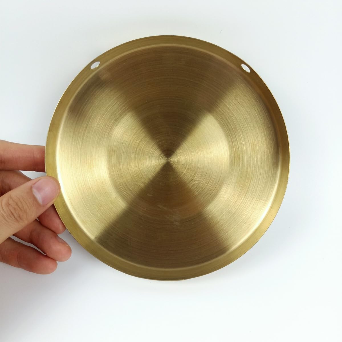 Loonelo Brass Instruments 5.9 Inch Gong   Handcrafted Mini Gong With Wooden Mallet And Red Hanging Cord, Safe And Fun Musical In