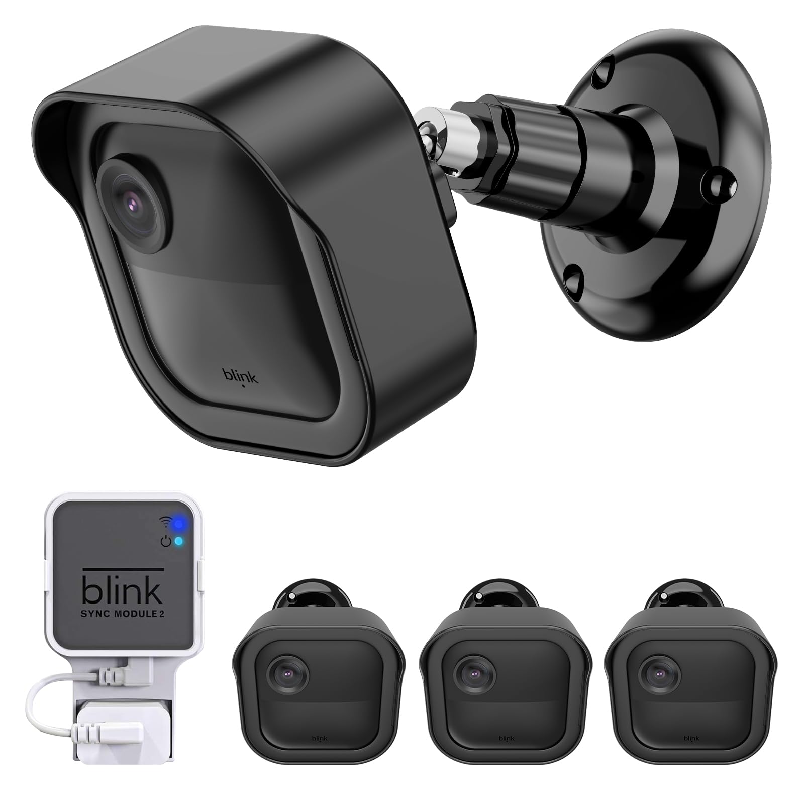 All New Blink Outdoor Camera Mount,Compatible With Blink Outdoor (4Th & 3Rd Gen) Camera,360 Degree Adjustable Wall Mount With Blink Sync Module Wall Mount,Blink Cameras Are Not Included (3Pack,Black)