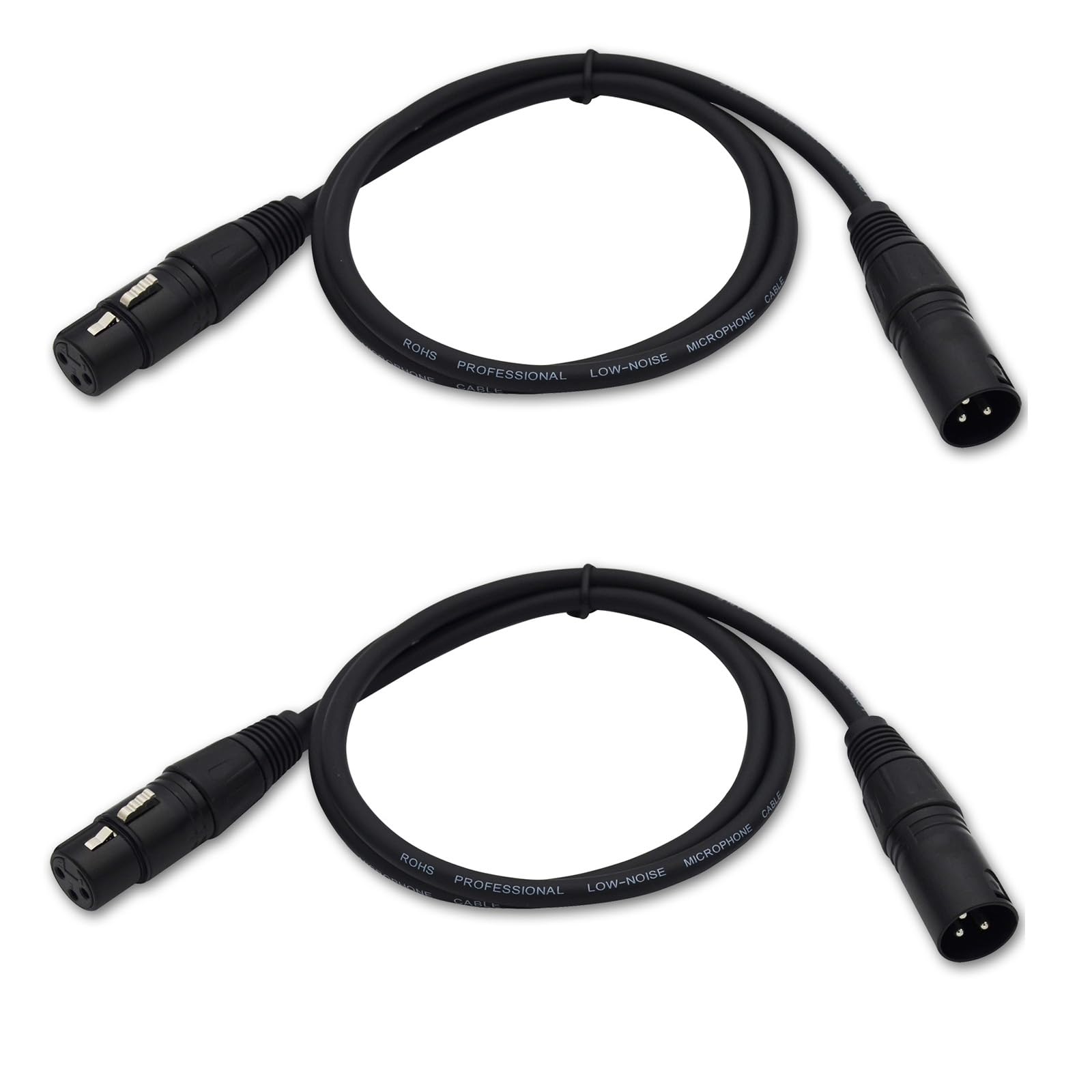 Czyuntuo Xlr Cable 3Ft Xlr Male To Female Black Balanced Microphone Cable   2 Pack