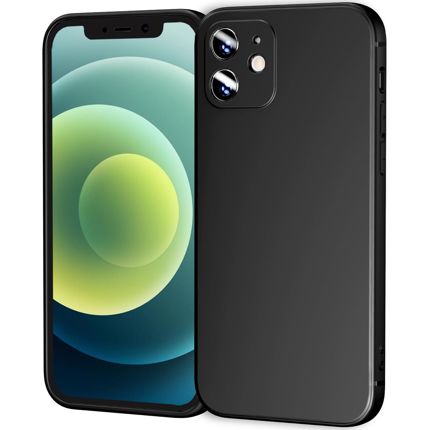 Tenoc Phone Case Compatible With Iphone 12 Mini, Black Case Anti Fingerprint Protective Bumper Matte Cover For 5.4 Inch