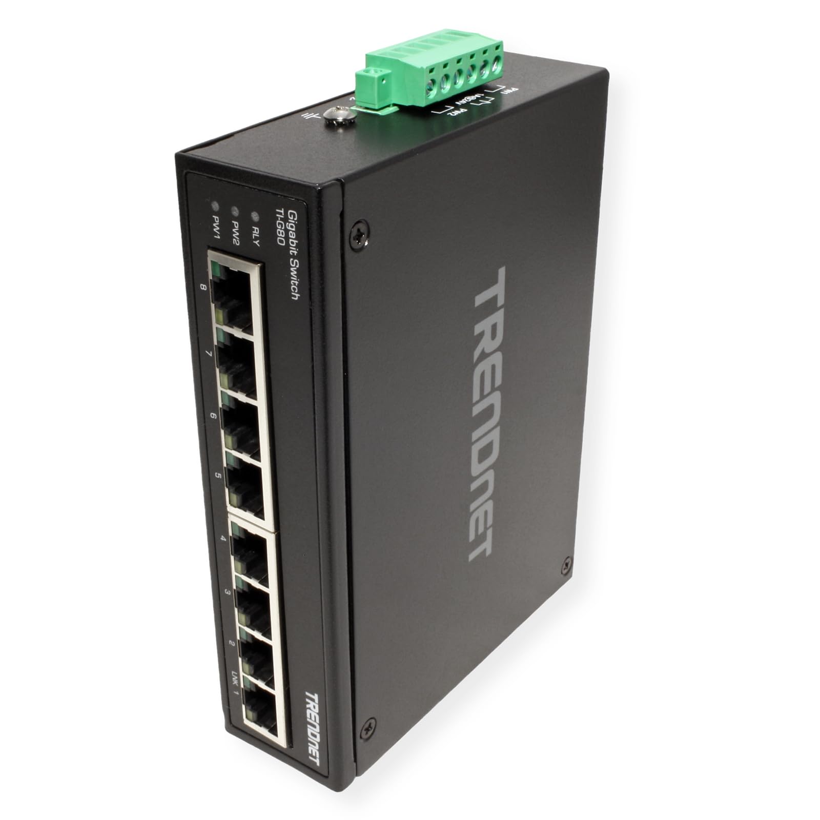 Trendnet 8-Port Hardened Industrial Gigabit Din-Rail Switch, 16 Gbps Switching Capacity, Ip30 Rated Metal Housing (-40 To 167 F)