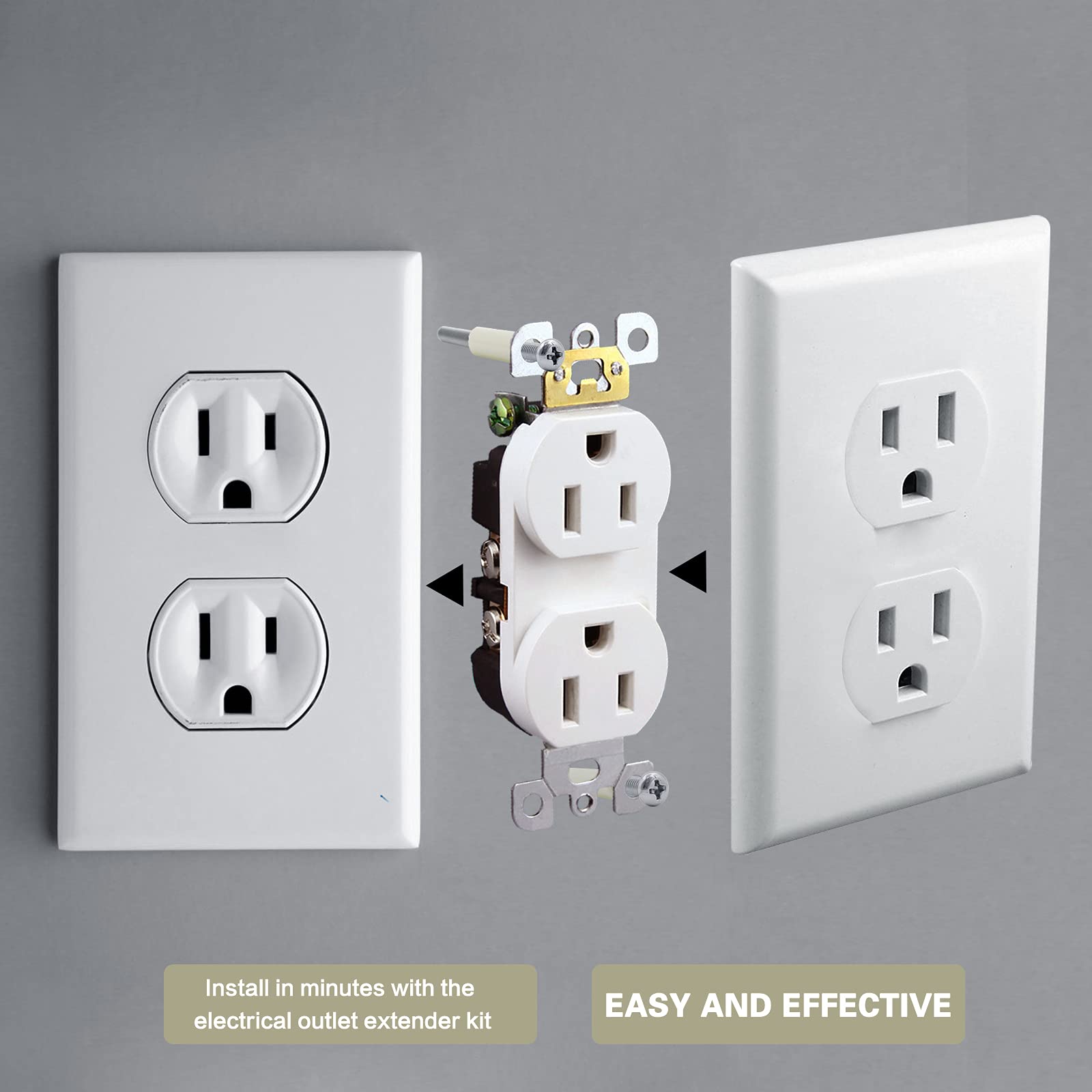 64Pcs Electrical Outlet Box Extender Kit Includes 32P Outlet Spacers 32P 1 1/2 Inch 6 32 Thread Flat Head Device Mounting Electr
