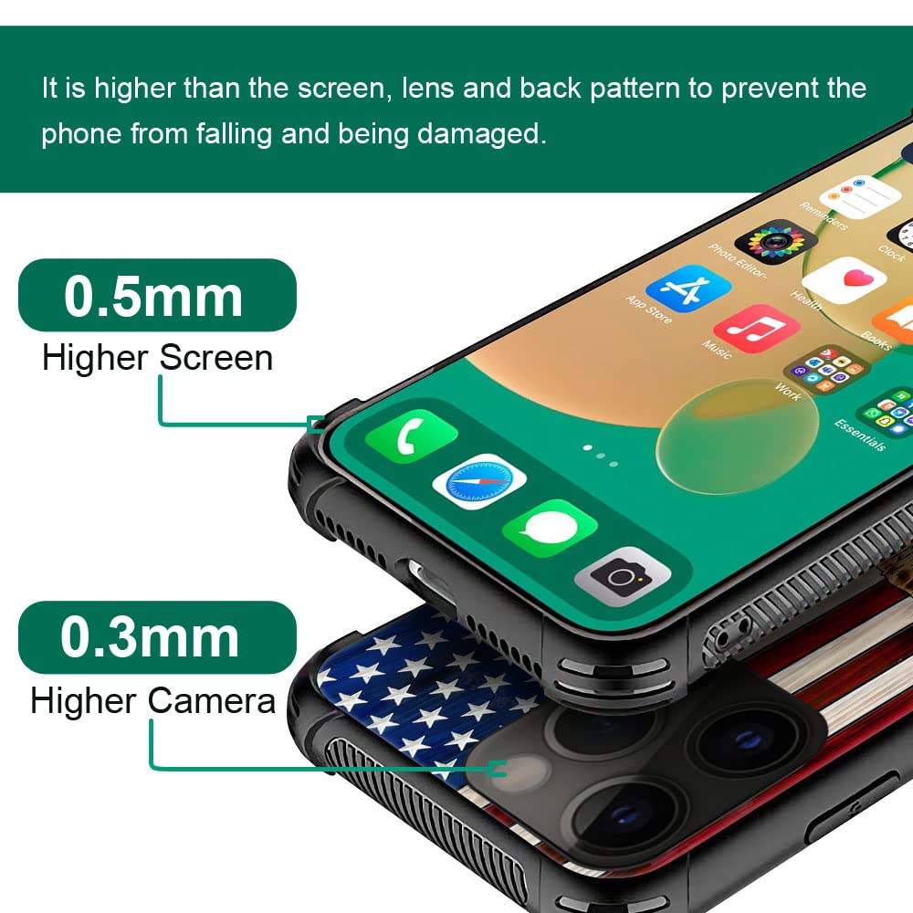 Tnxee Case Compatible With Iphone 14 Pro Max Case,We The People Old Glory Rustic Wooden American Flag Pattern Design Case For Ip