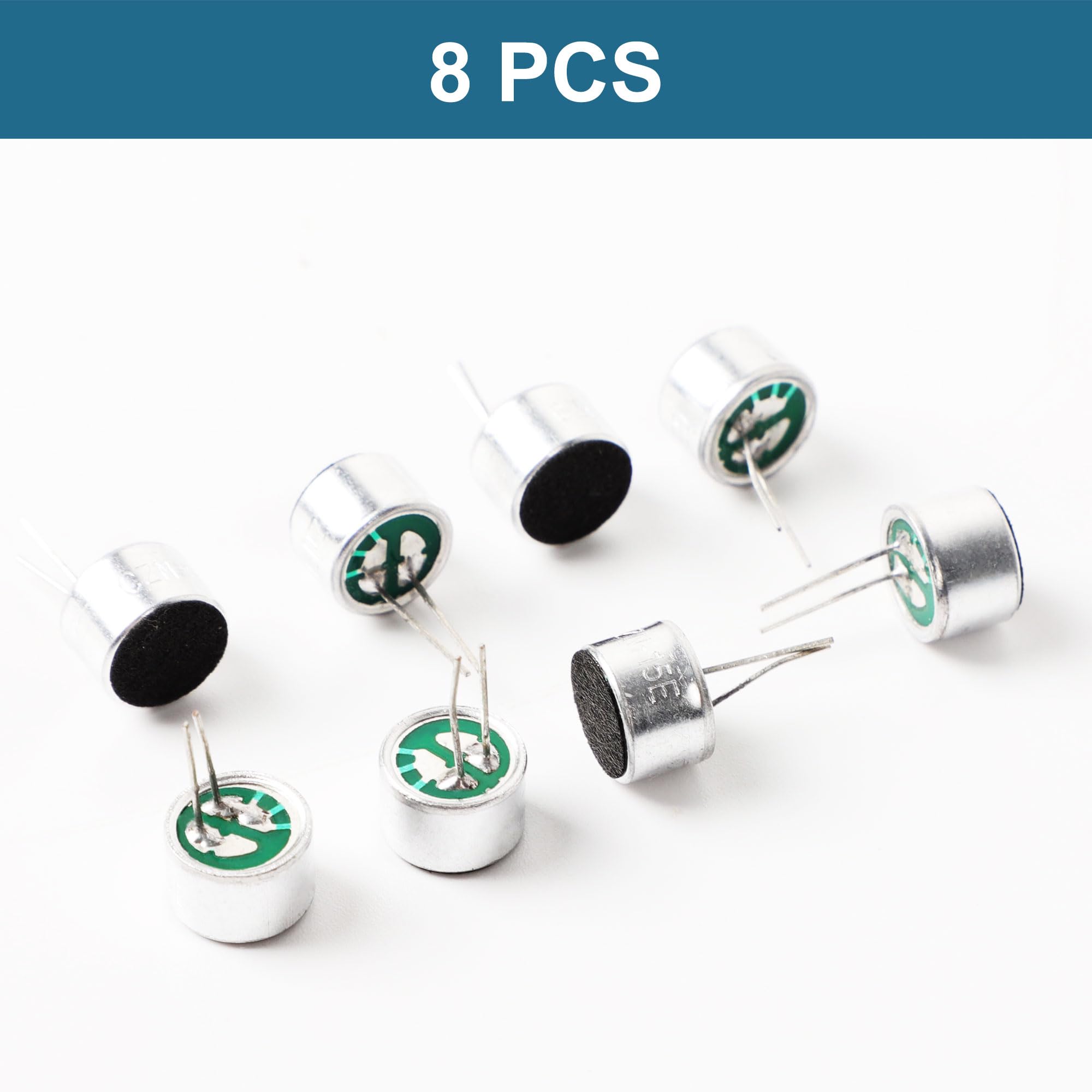 Uxcell 8Pcs Cylindrical Electret Condenser Microphone Pickup 85Db Through Hole Mini Electret Condenser Mic With 2 Pins 10X7Mm Fo