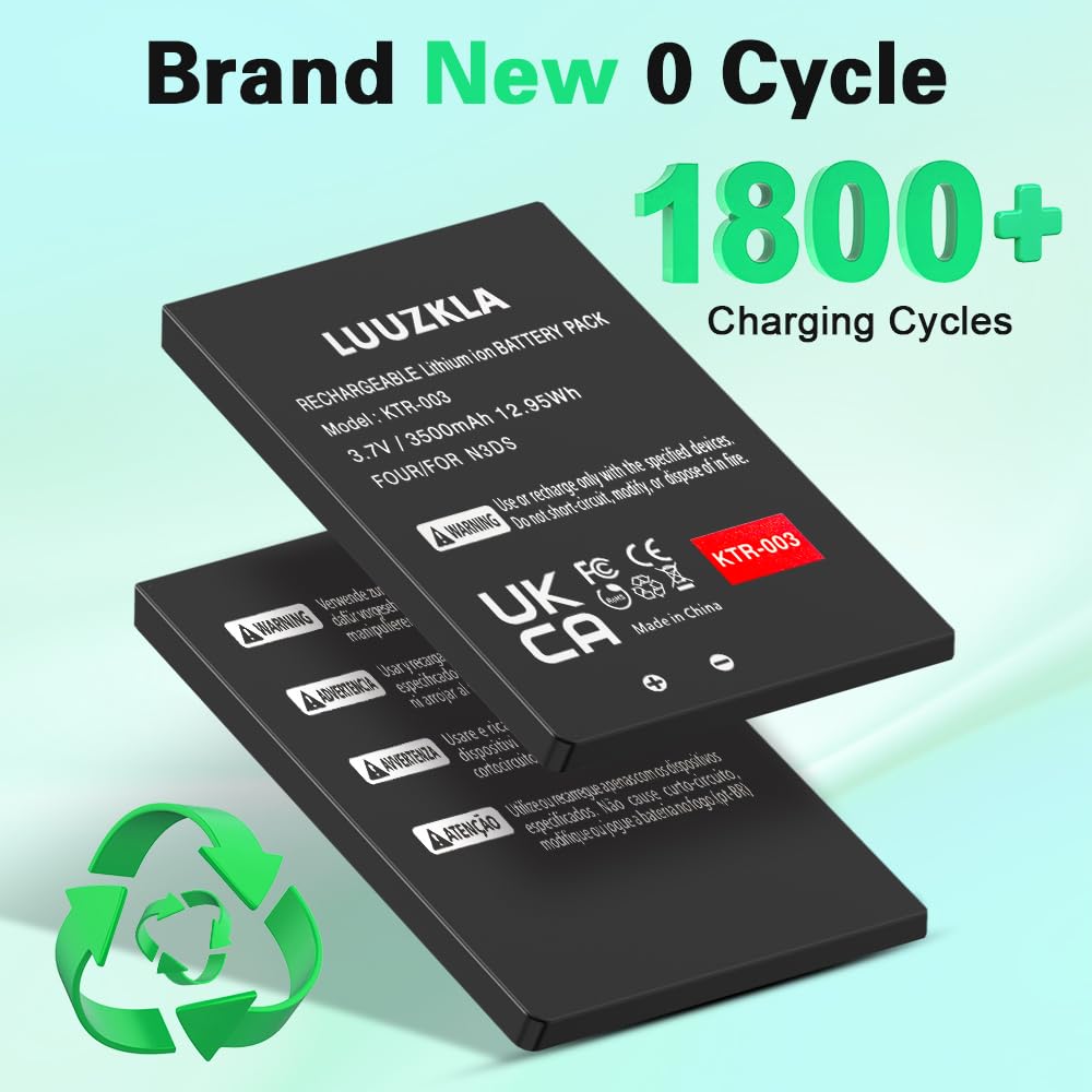 Luuzkla 3500Mah Ktr 003 Battery, (2024 New Upgrade) Compatible With Nintendo New 3Ds/Ktr 003 Game Console, With Full Tool Kit