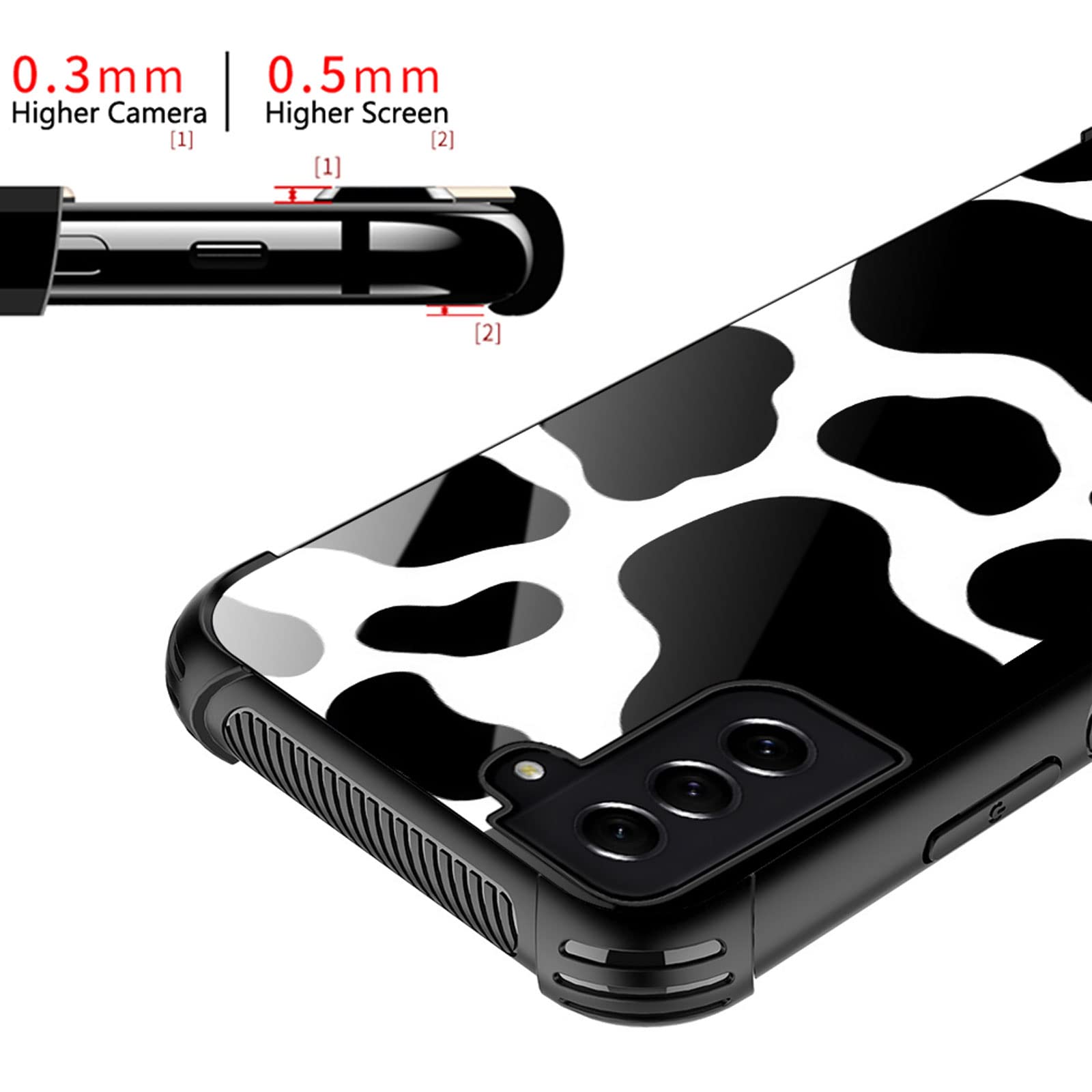 Goodsprout Compatible With Samsung Galaxy S21 Fe Case,Fantasy Cow Skin Amazing Pattern Design Shockproof Anti Scratch Hard Pc Ba