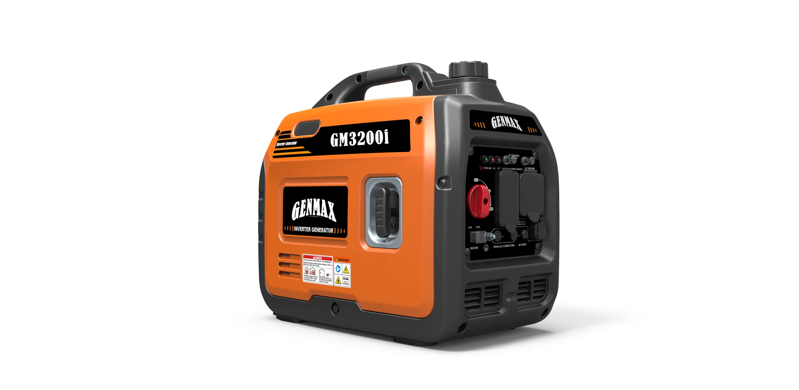 Genmax Portable Generator,3200W Ultra Quiet Gas Engine & Rv Ready, Epa Compliant, Eco Mode Feature, Ultra Lightweight For Backup