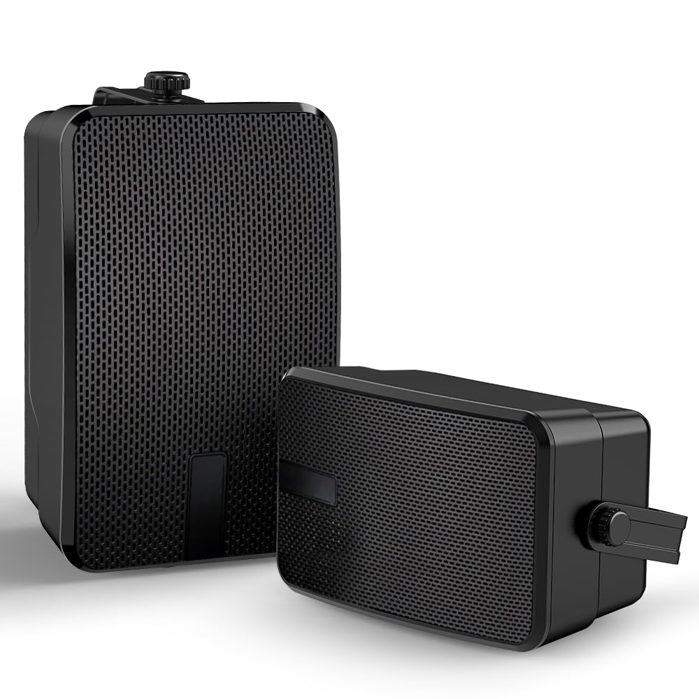 YVU Bluetooth Outdoor Speaker / 400W Stereo Channe/Active Passive Wall Mount Speaker/with Bluetooth and an AUX Input/Wireless Sy