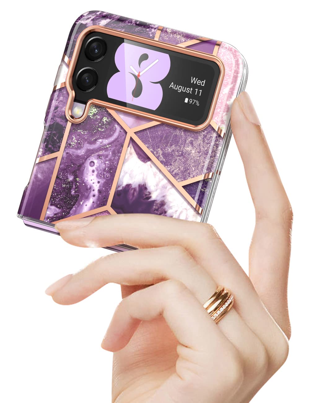 iBlason Cosmo Series Case for Samsung Galaxy Z Flip 3 5G (2021), Slim Stylish Protective Bumper Case Without Builtin Screen Pr