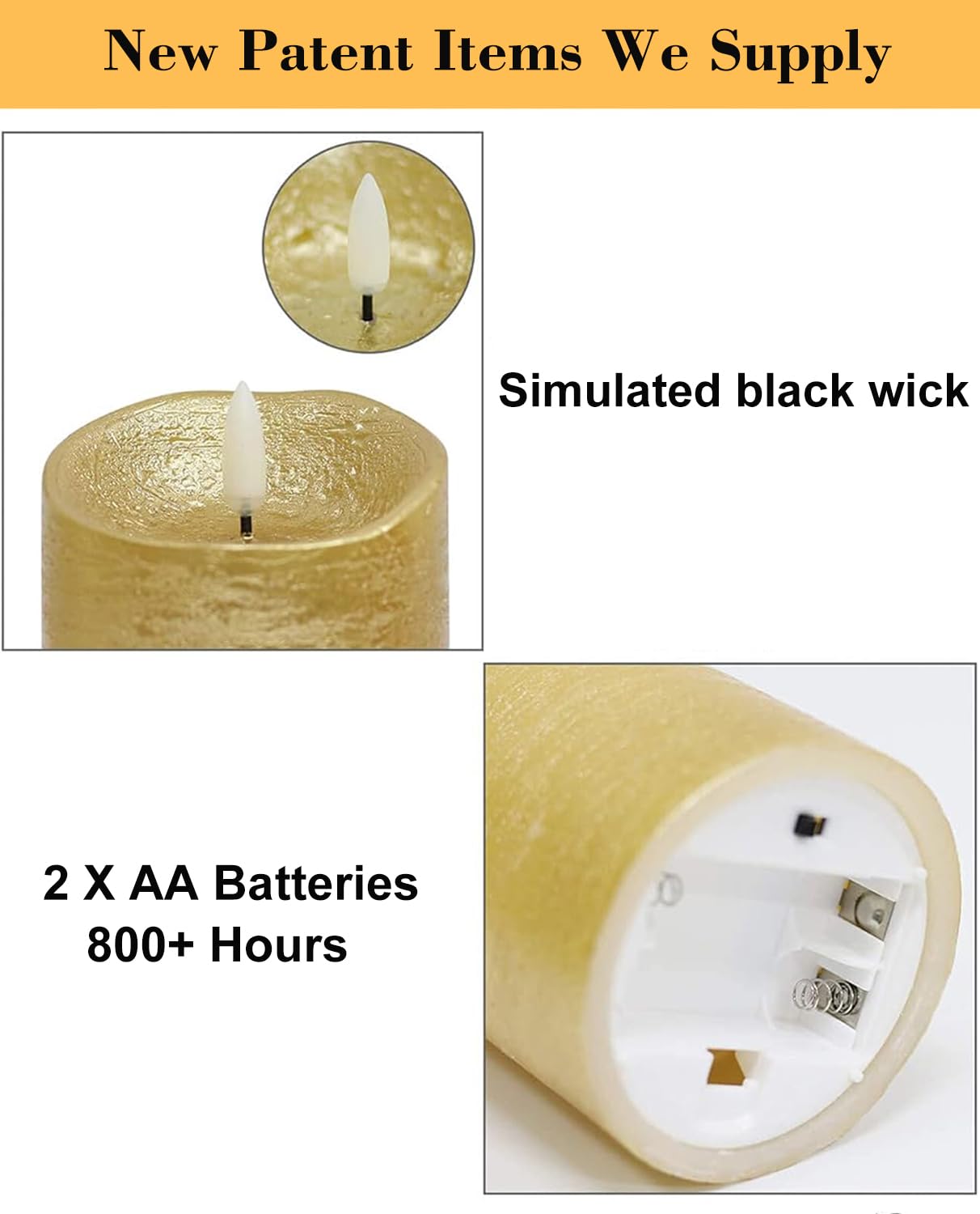 Covege Flickering Flameless Candles With Timer, Remote Control Candles Set Of 3, Led Battery Operated Candles For Christmas Home