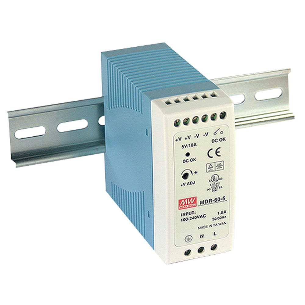 Mean Well Mdr-60-5 Ac To Dc Din-Rail Power Supply 5V 10 Amp 50W