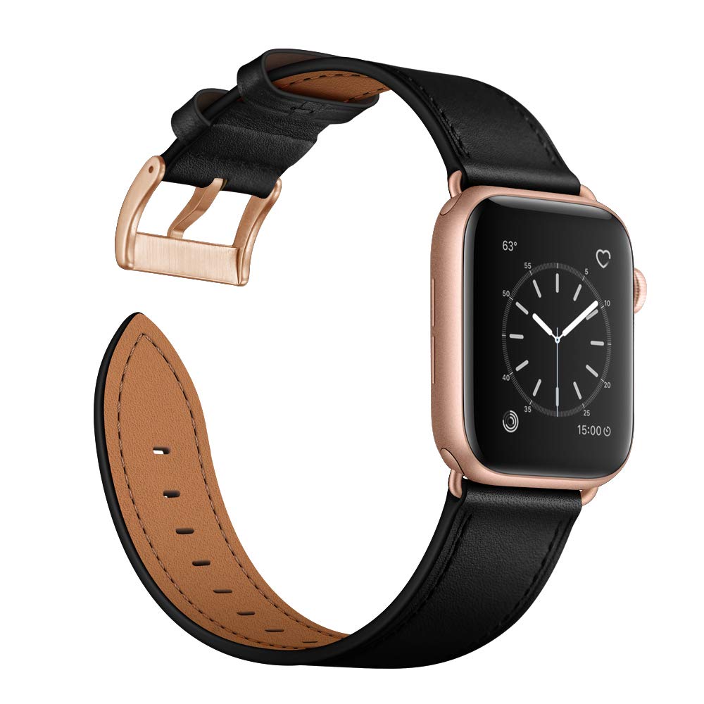 Ouheng Compatible With Apple Watch Band 49Mm 45Mm 44Mm 42Mm, Genuine Leather Band Replacement Strap Compatible With Iwatch Ultra