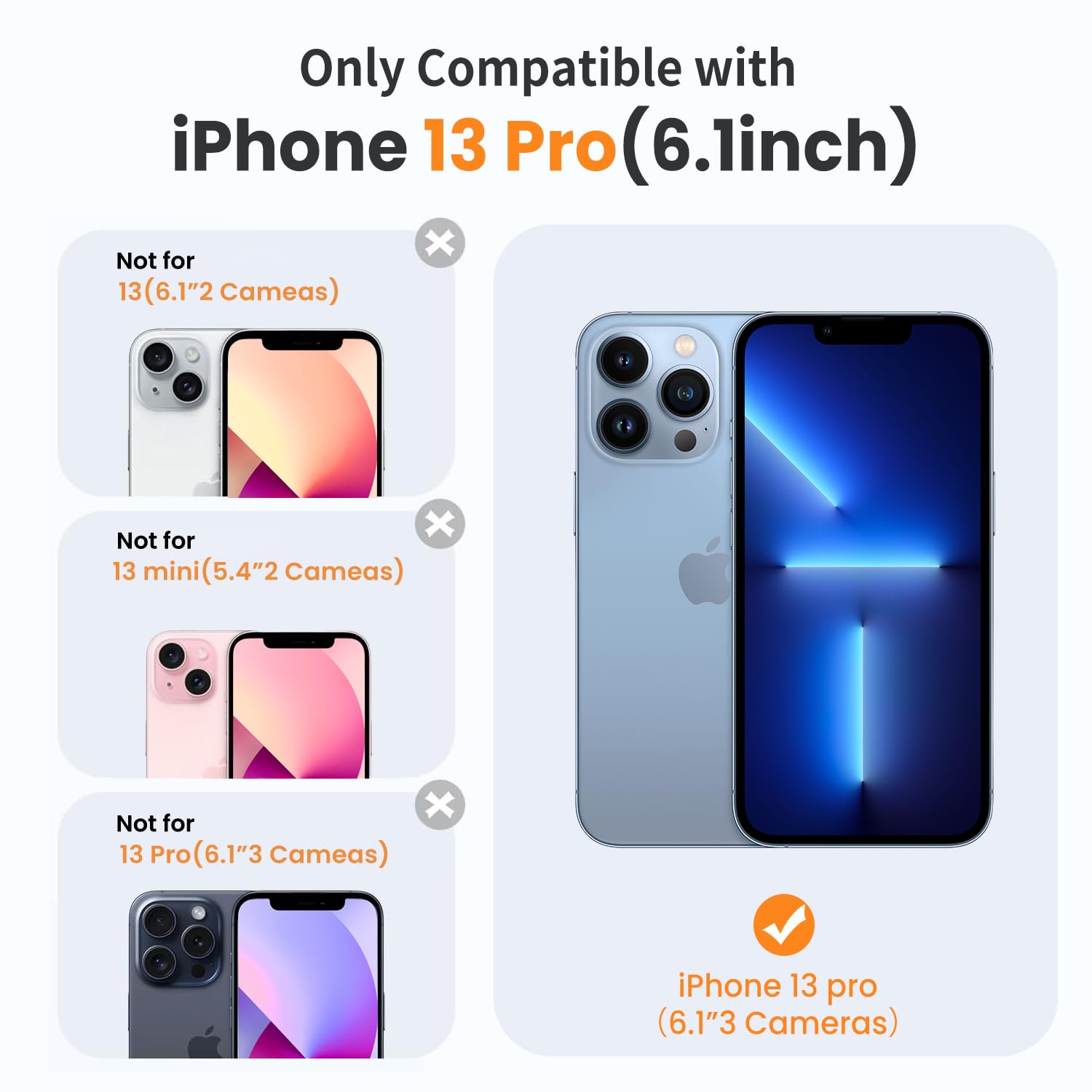 Yzoiko Strong Magnetic Case For Iphone 13 Pro [10Ft Military Grade Protection] Built In Camera Stand Phone Case, Compatible With