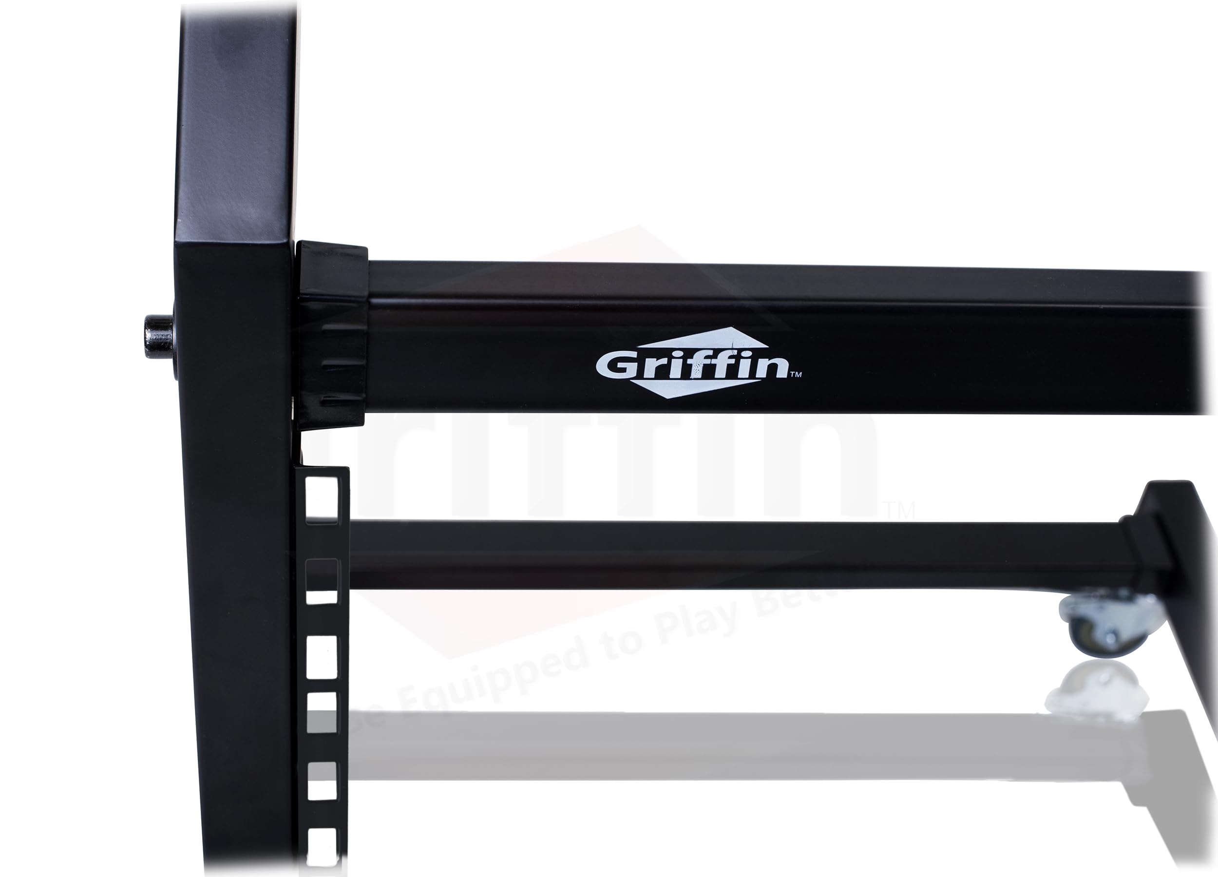 Rack Mount Rolling Stand & Adjustable Mixer Platform Rails By Griffin | 19U Cart Holder For Music Studio Booth Pro Audio Recordi