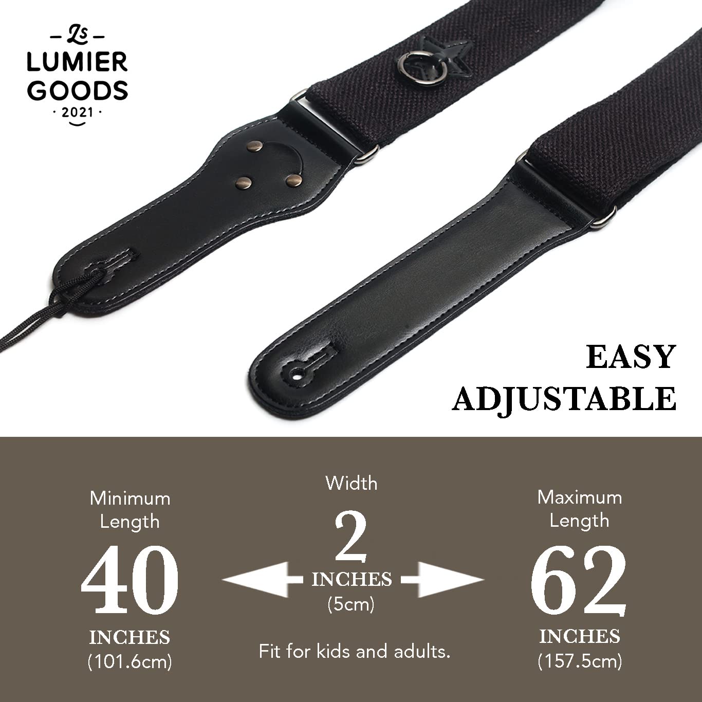 Basic Woven Guitar Strap With Star Patch, Picks And Strap Locks Included (Black), Lmr00_030, One Size