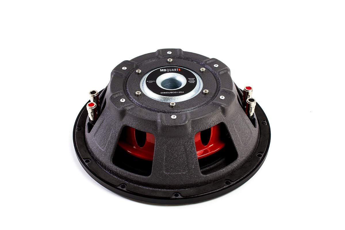 Mb Quart Ds1 254 Discus Shallow Mount Subwoofer (Black)   10 Inch Subwoofer, 400 Watts, Car Audio, 2 Inch Voice Coils, Uv Rubber