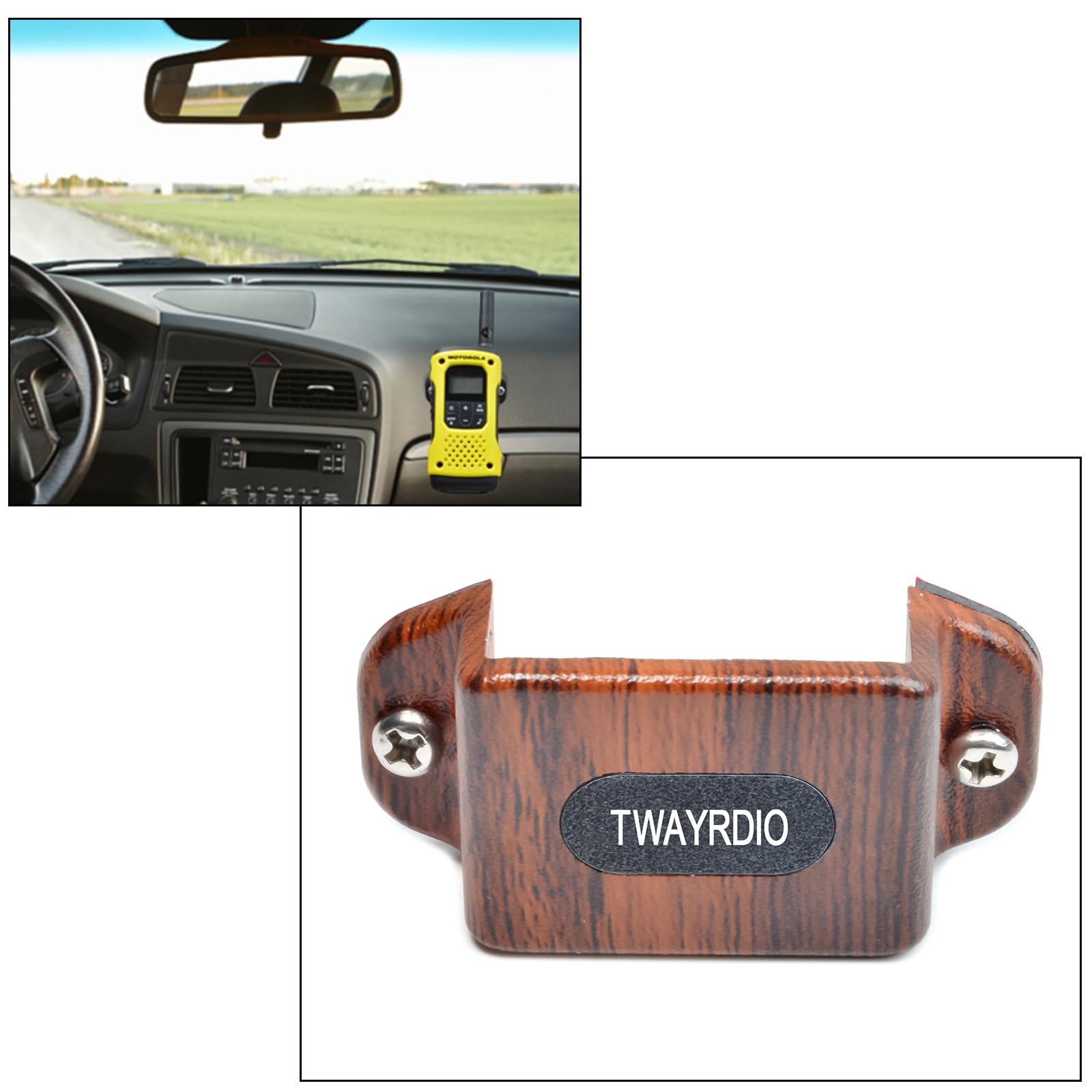 Twayrdio Dashboard Mount Holder Belt Clip Hook With Screws For Motorola Talkabout Midland Baofeng Retevis Yaesu Handhelds Walkie