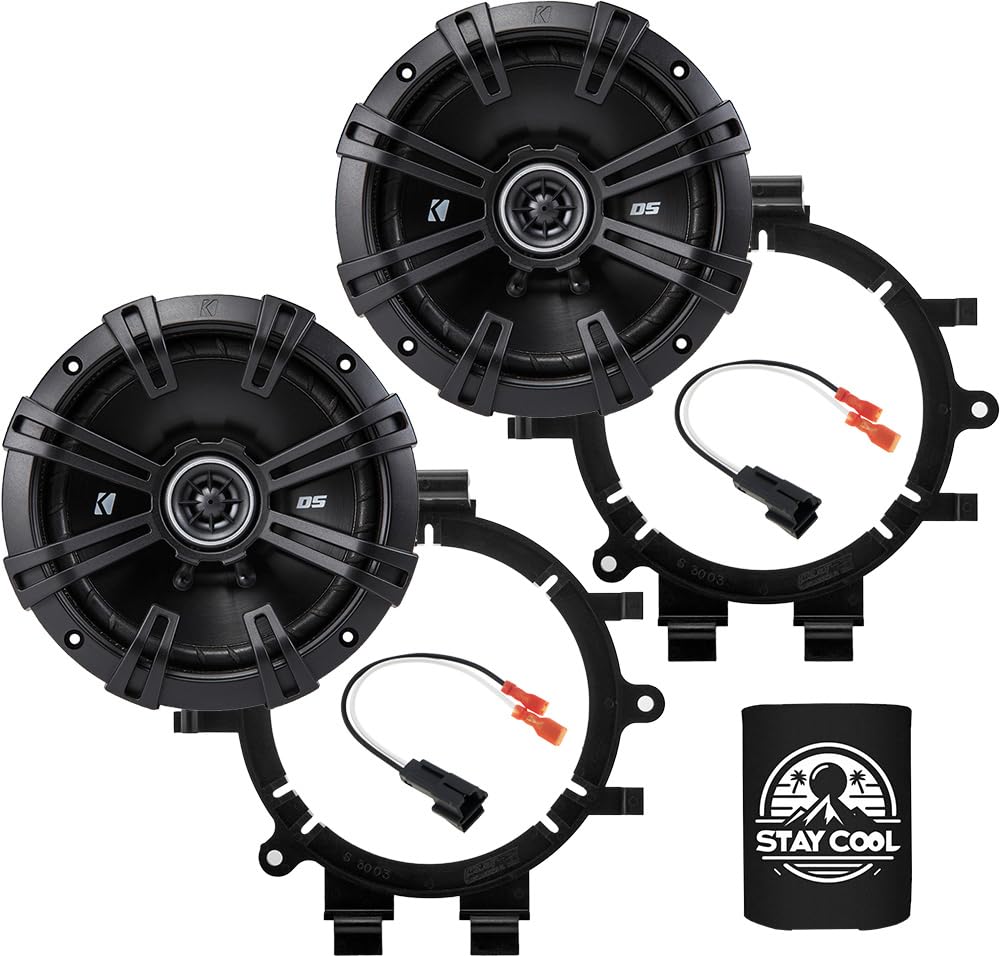 KICKER Speakers 6.5 inch for Chevrolet Tahoe 1995-2014 Upgrade Kit - Pair of DS Series with Adapters and Harness, Coaxial 6 1/2 