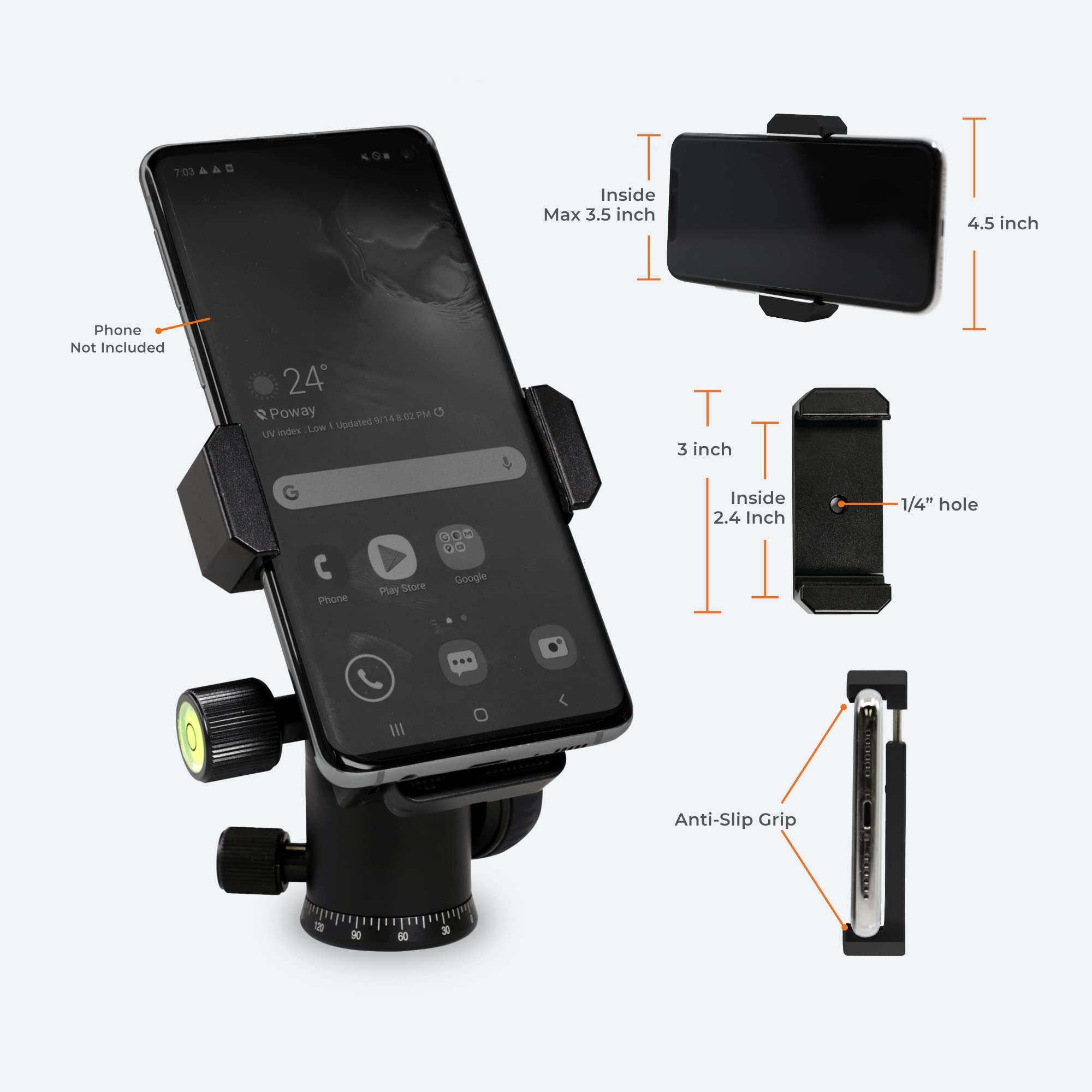 Foldio360 Smartdome Mount Kit | Universal Tripod Ballhead | Aircraft Grade Aluminum Ball Head