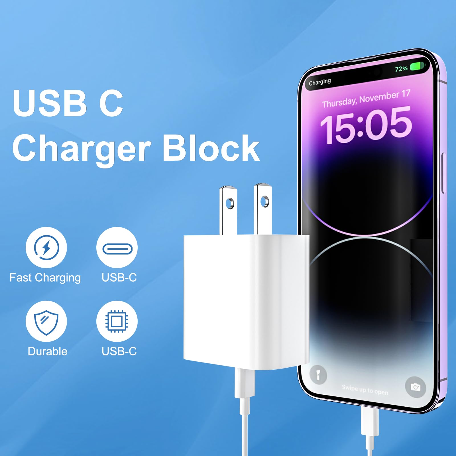 Usb C Charger Block, 2Pack For Iphone 16 Fast Charging Plug For Apple 20W Type C Power Adapter Plug Box For Iphone 16 15 14 13 1