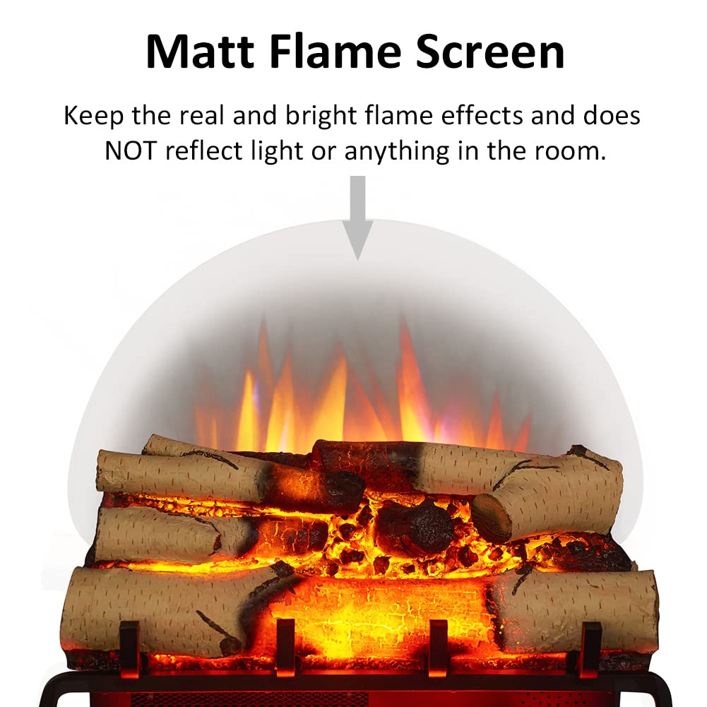 Legendflame 23'' W Free Standing Electric Fireplace White Birch Log Set (Ef290A Wb), Fireplace Insert, Heater 750W/1500W, Crackl