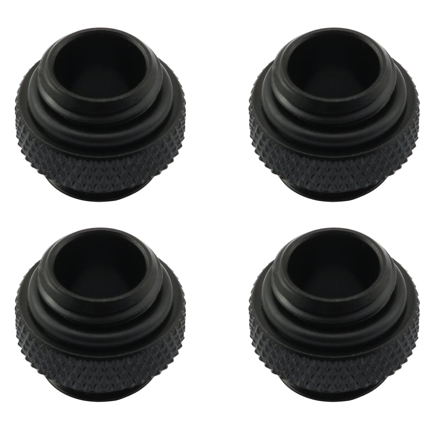 Zyamy 4Pcs G1/4'' 5Mm Male To Male Extender Fitting With Sealed O Ring For Pc Water Cooling Systems Extender Fitting, Black M To