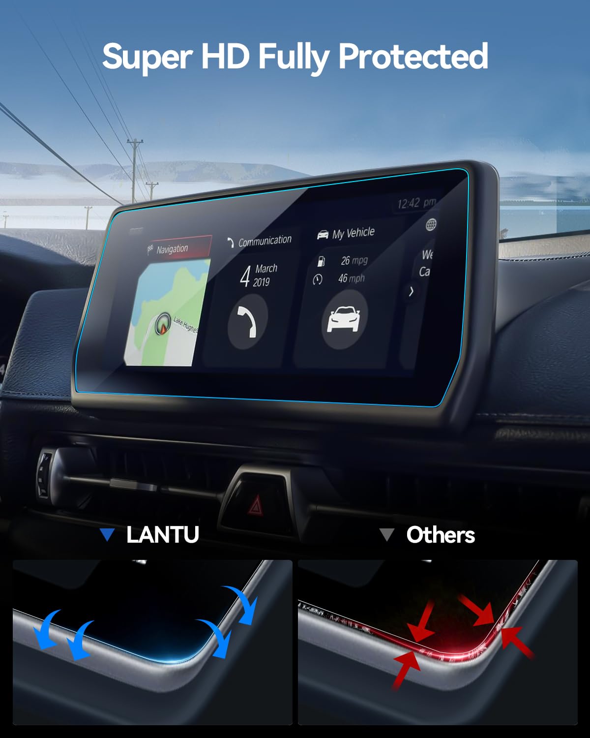 Lantu Car Screen Protector For 2020 2021 2022 2023 2024 Toyota Gr Supra A90 Accessories Navigation Touchscreen Protector Film Te