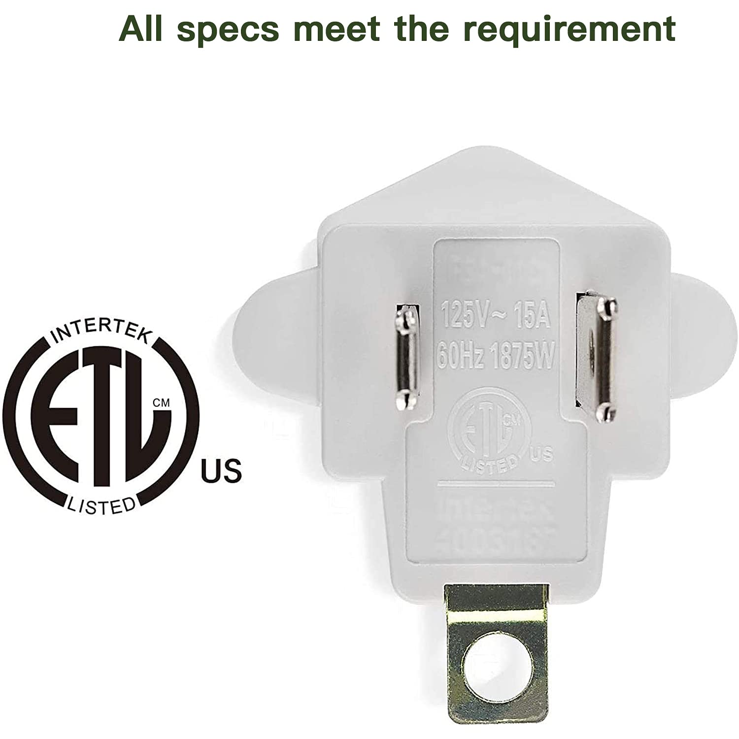 4 Pack Etl Listed Grounding Outlet Adapter, Jackyled 3 2 Prong Adapter Converter, Portable Fireproof 392? Resistant Heavy Duty W