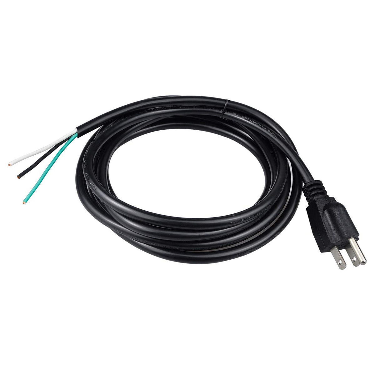 Pinfox 10Ft 18 Gauge 3 Prong Heavy Duty Replacement Power Supply Cord Cable 110V 115V 120V Pigtail For Universal Ac Appliance, N
