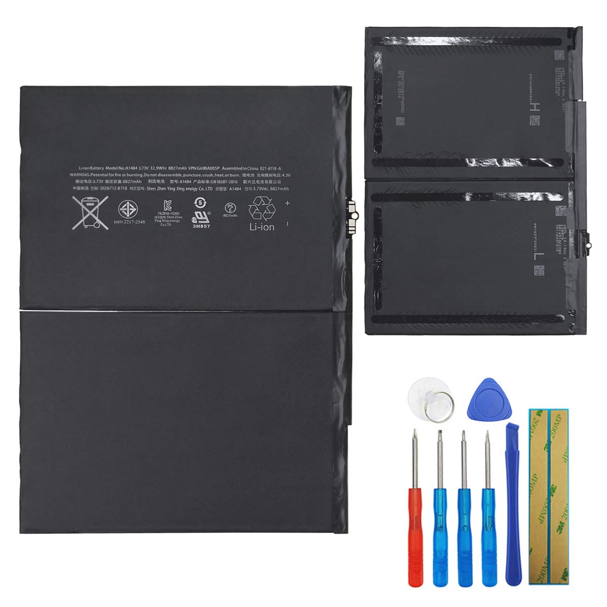 E Yiiviil Li Polymer Replacement Battery A1484 6712 6700 Compatible With Apple Ipad Air A1475,A1474,Ipad 5, Ipad 9.7 A1822,A1823