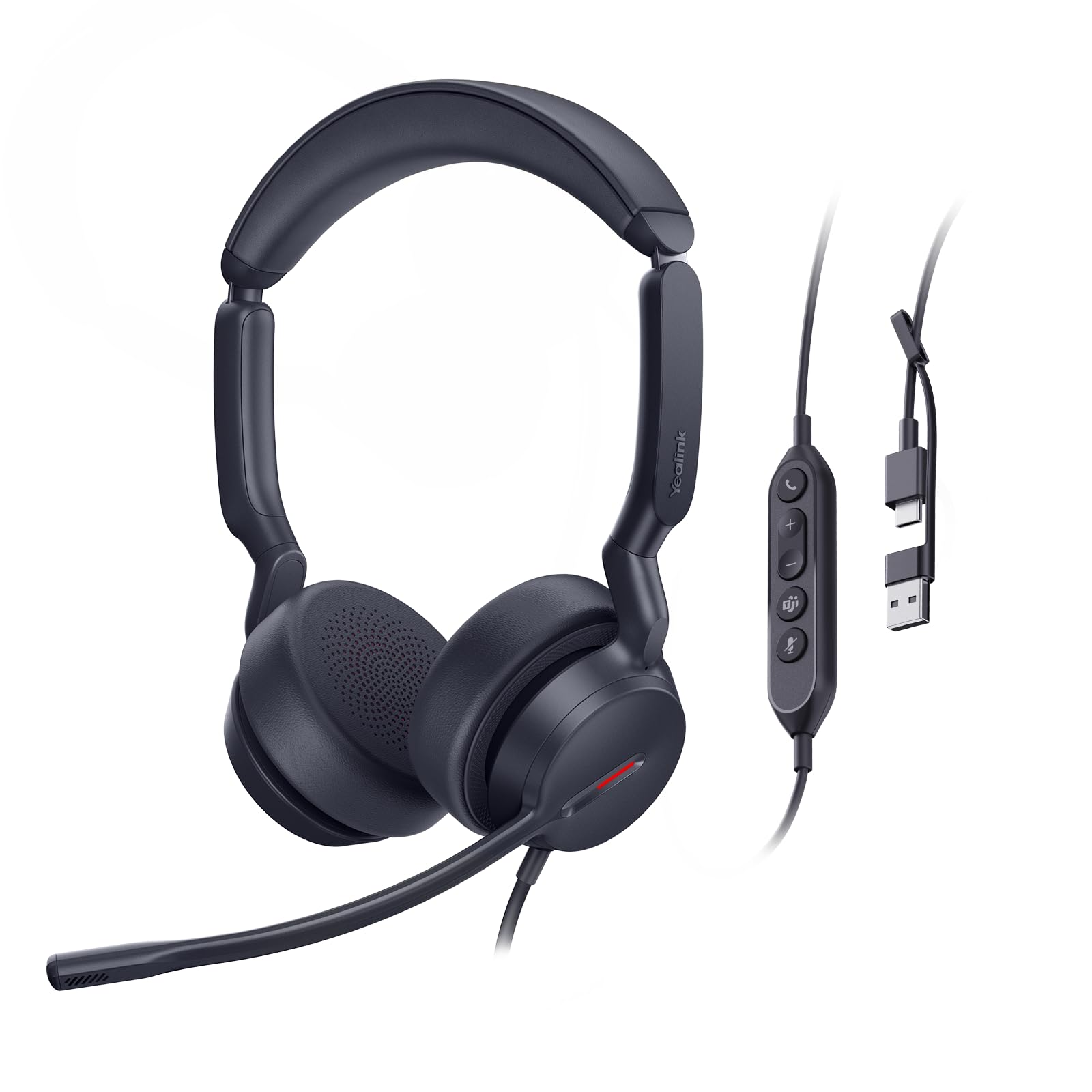 Yealink UH44 UC USB Headset  Noise Cancelling Mic, Comfort Ear Cushions, Stereo Sound for PC/Laptop with Inline Controls, USBC
