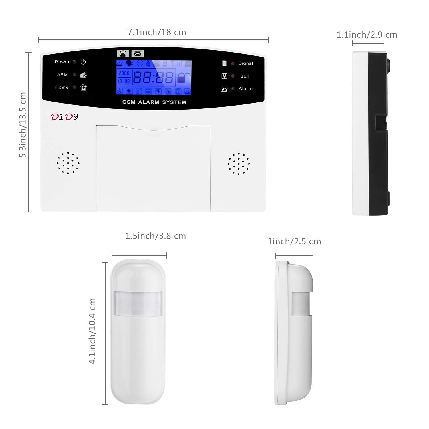 D1D9 Home Alarm System Wireless Built In Antenna Scare Burglar Away For Diy Gsm House Security