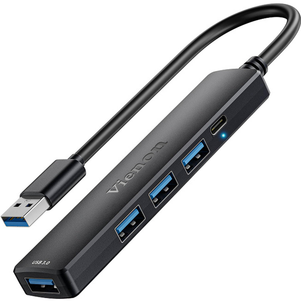 5 Port Powred Usb 3.0 Hub, Usb Extender Usb Splitter With 5V Usb C Power/Data Port, Usb Extender For A Port Laptop, Pc, Ps4/5, Xbox, Car And More