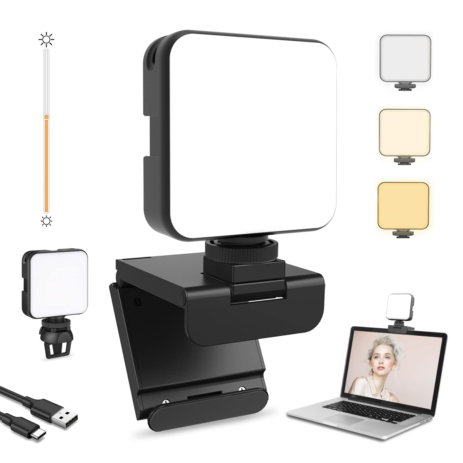 Nexigo Glow Light For Streamers, Enhanced Video Conference Lighting Kit With Webcam Style Clip, Built In Battery, Dimmable & Rec