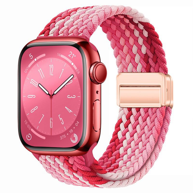 Relaxesque Smart Watch Bands For Men and Women, Lightweight for Sport and Workout, 38mm 40mm 41mm 42mm Pink to White
