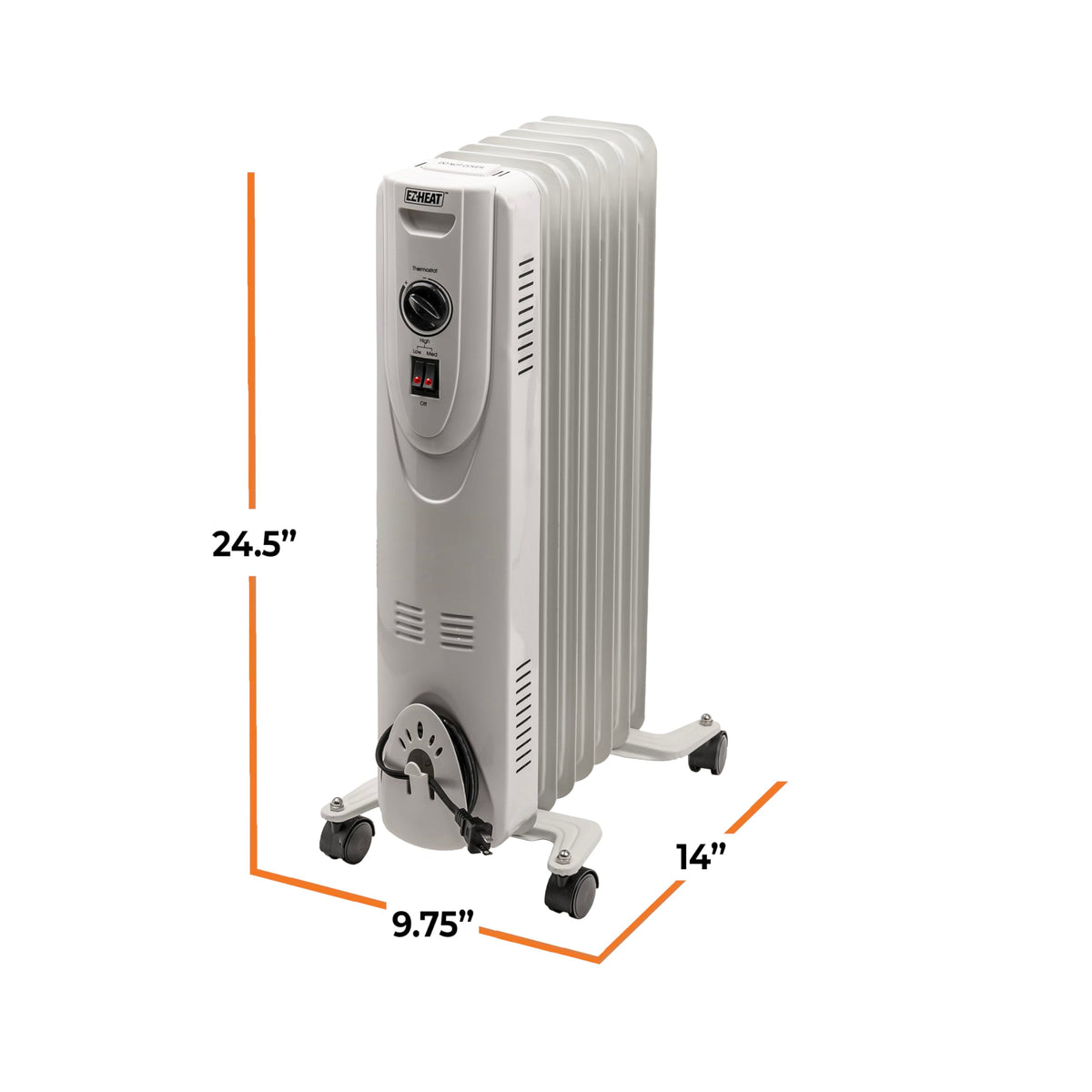 EZ-HEAT Oil-Filled Radiant Radiator Space Heater, Never Refill ...
