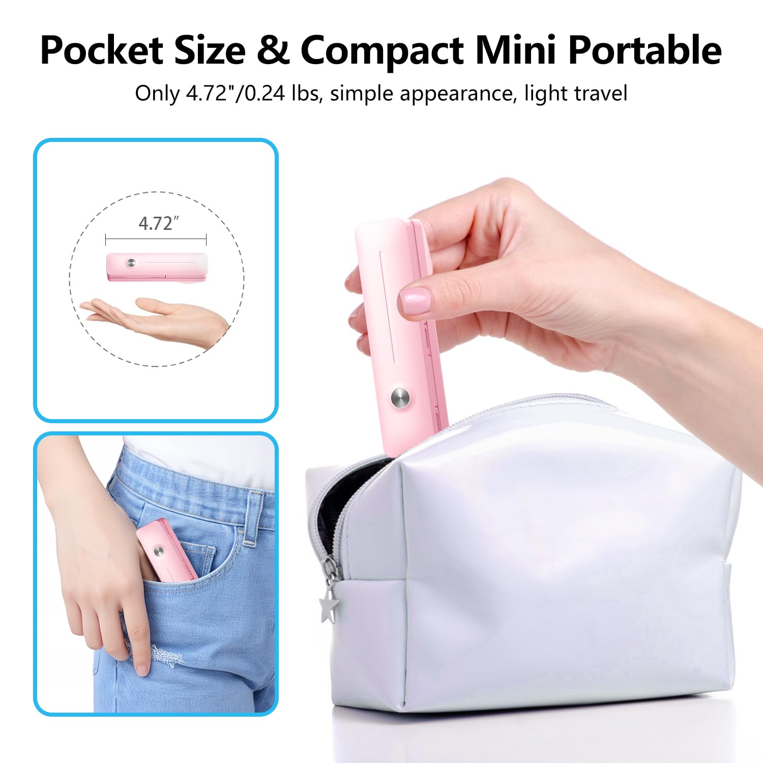 Yayusi Extendable Mini Selfie Stick For Iphone, Pocket Size Portable Selfie Stick With Remote, Compact Phone Selfie Sticks With