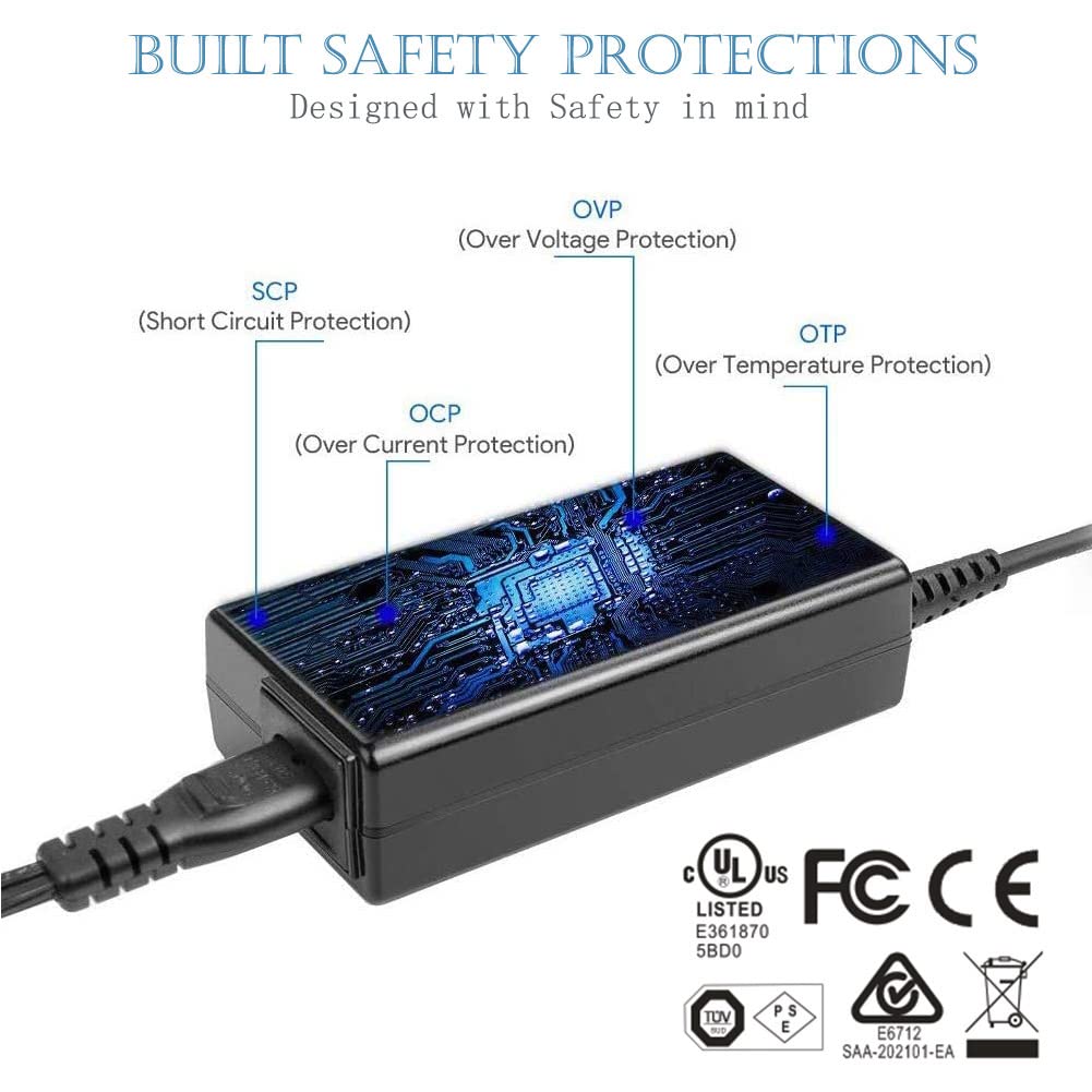 Fanlide Portable Power Station Charger, 200W Power Supply Adapter Charger For Portable Generator, Ac To Dc Charger Compatible Wi