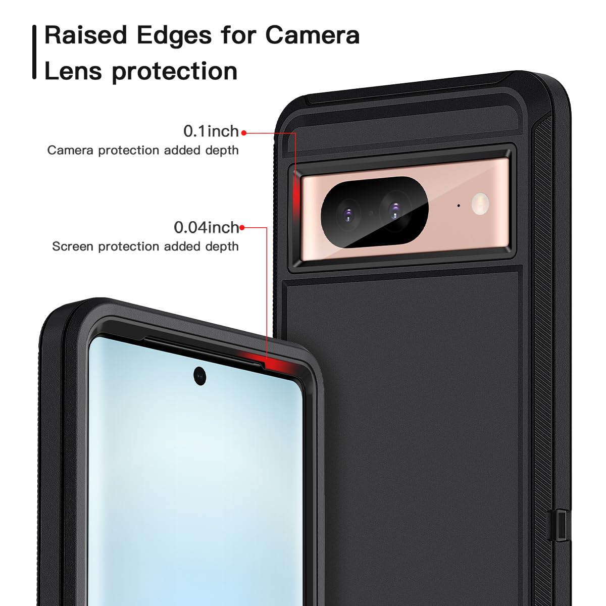 I-Honva For Google Pixel 8 Case Shockproof Dust/Drop Proof 3-Layer Full Body Protection [Without Screen Protector] Rugged Heavy
