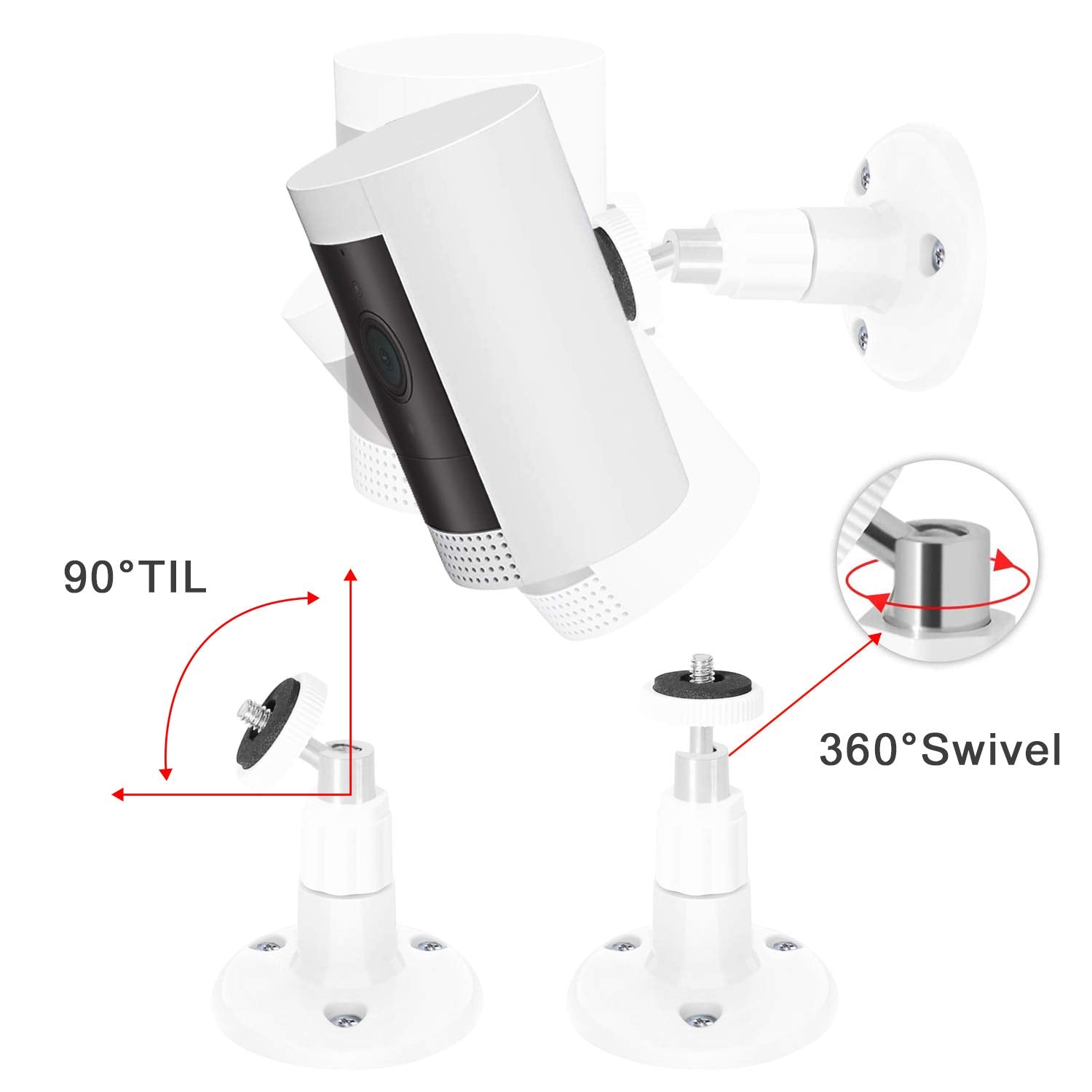 3 Pack Bfytn Wall Mount Compatible With Stick Up Cam Wired/Battery And Indoor Cam Hd (1St Gen) Security Camera,360 Degree Adjustable Mounting Bracket (White)