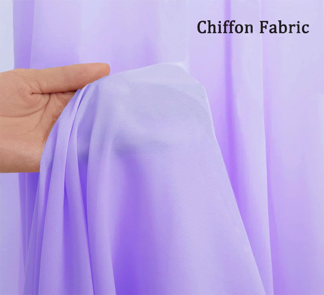 Lavender Wedding Arch Draping Fabric 29'' X 20Ft Chiffon Fabric Sheer Drapes For Wedding Ceremony Arbor Party Handrail Stairs Sw