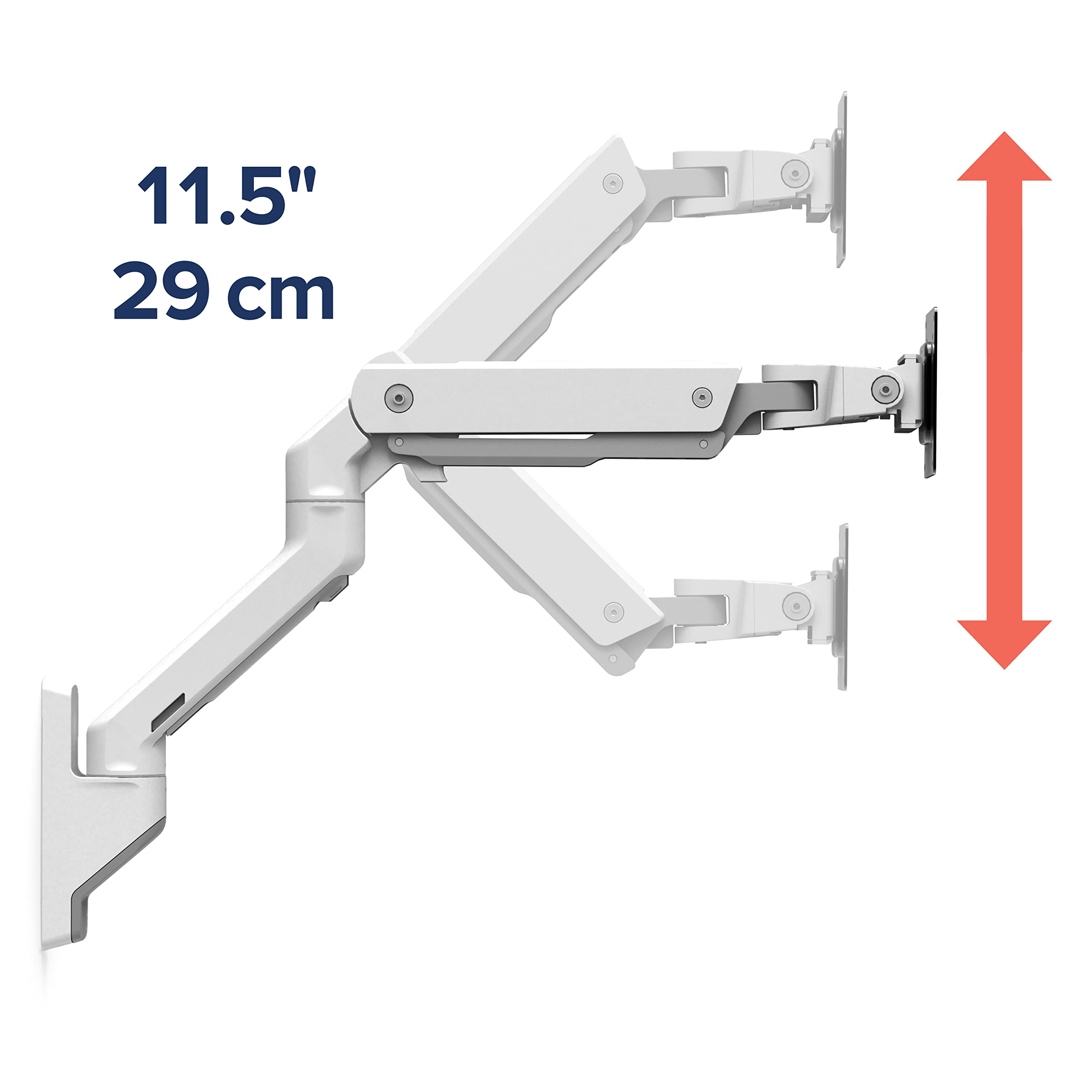 Ergotron � HX Single Ultrawide Monitor Arm, VESA Wall Mount � for Monitors Up to 49 Inches, 20 to 42�lbs, Less Than 8 Inch Display Depth � Standard Pivot, Polished Aluminum