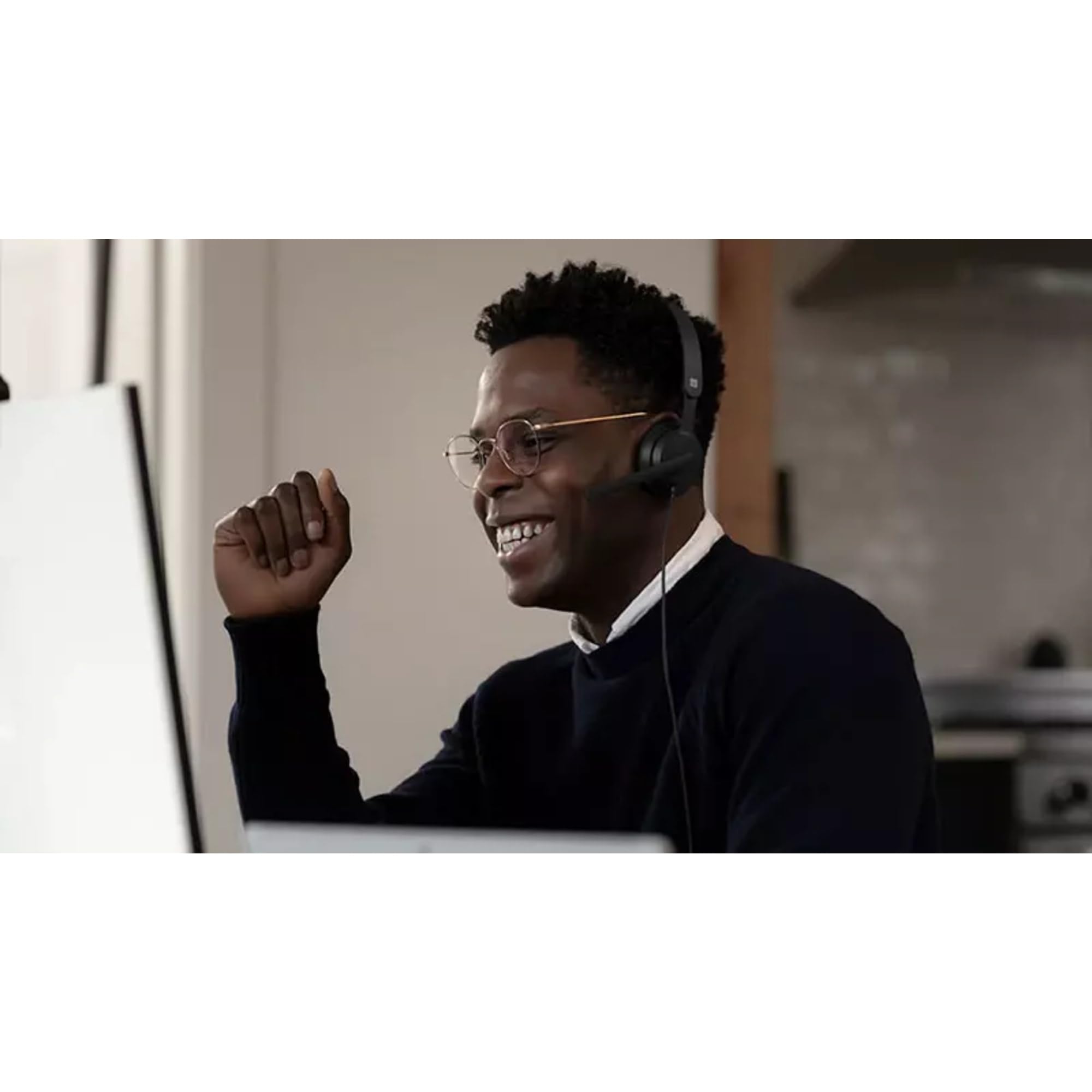 Microsoft Modern Usb Headset   Wired Headset,On Ear Stereo Headphones With Noise Cancelling Microphone, Usb A Connectivity, In L