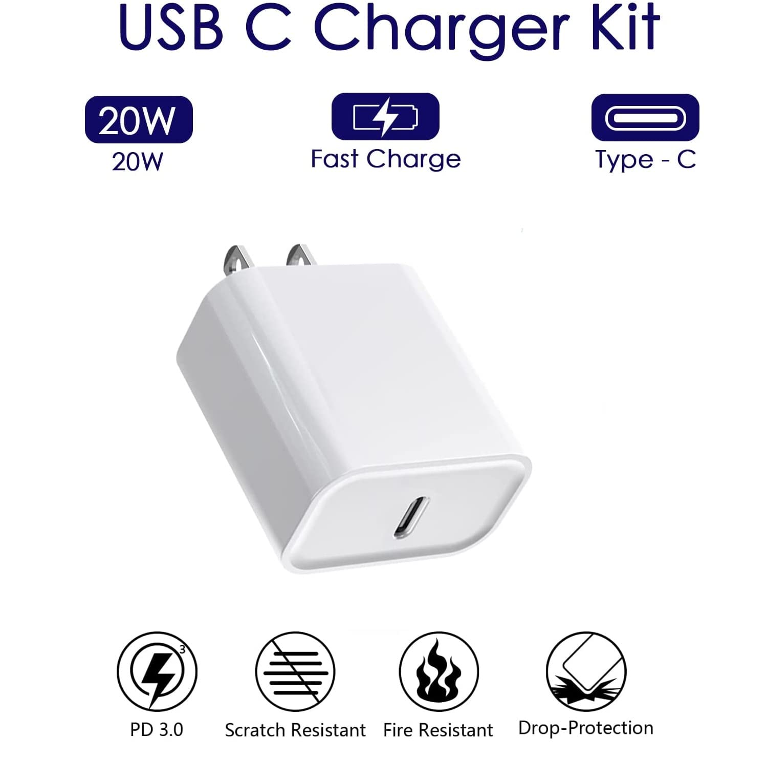 2 Pack [Apple Mfi Certified ] 20W Usb C Wall Chargers 6Ft Cables Compatible With Iphone 14/14 Pro/14 Pro Max/14 Plus/13/13Pro/12