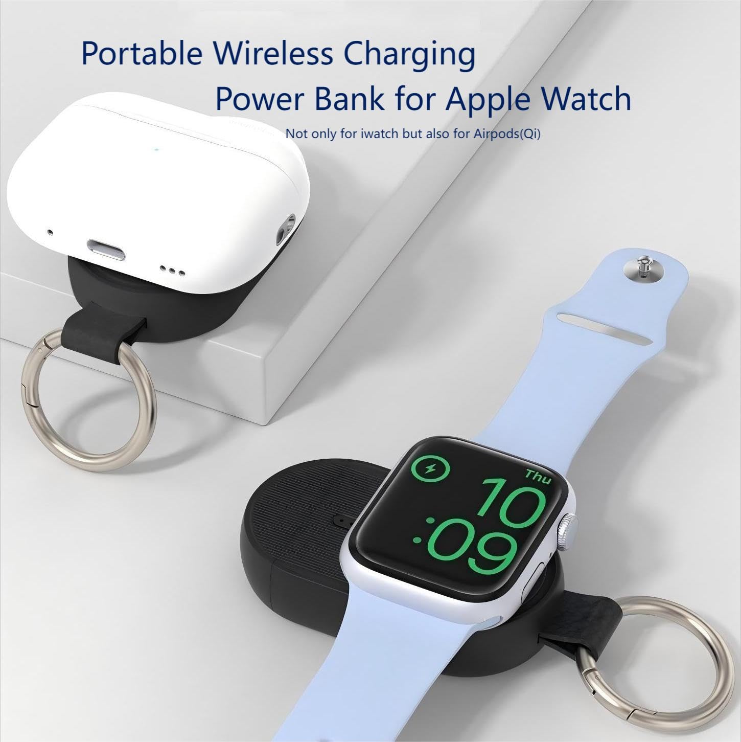 Portable Charger For Apple Watch,1200Mah Power Bank Magnetic Iwatch Charger Keychain Style Wireless Usb-C Travel Essential Fast