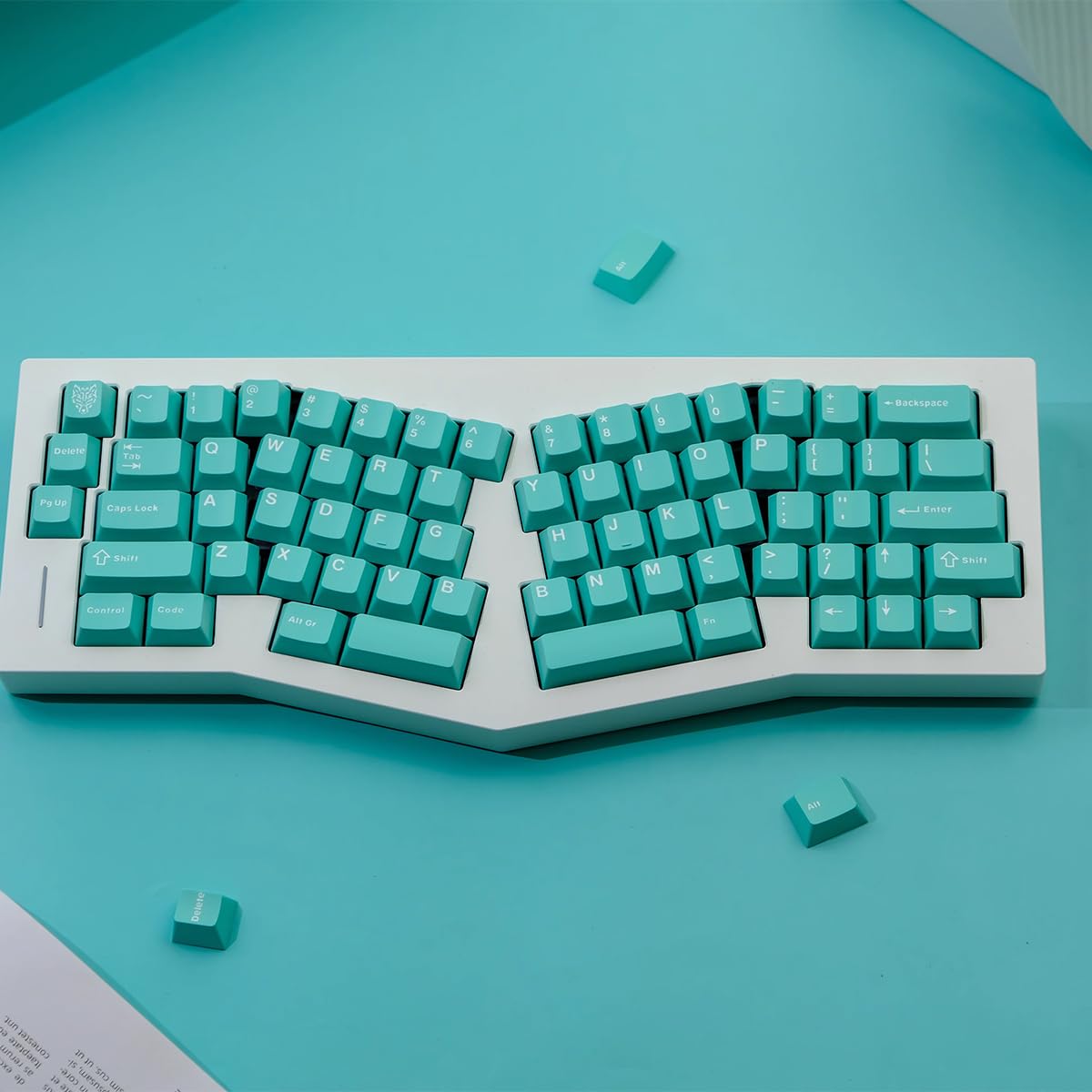 114 Keys Pbt Doubleshot Keycaps Cherry Profile Mint Blue Keycap Set Fit For Cherry Mx Switches Alice Keyboard Mechanical Keyboar