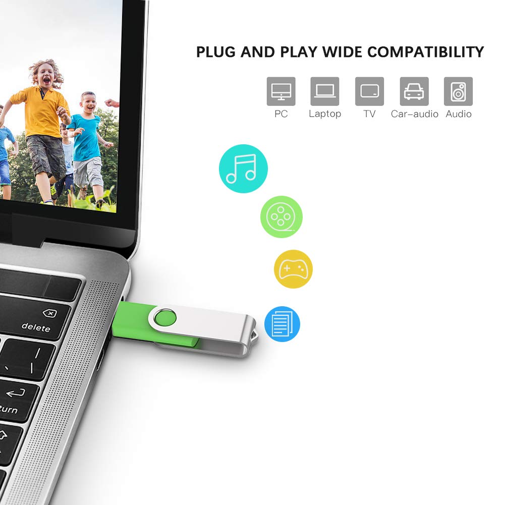 Kexin 5 Pack 32Gb Usb 3.0 Flash Drive 3.0 Usb Drive 32G Thumb Drive Usb Stick (5 Mixed Colors: Black/Blue/Green/White/Red)