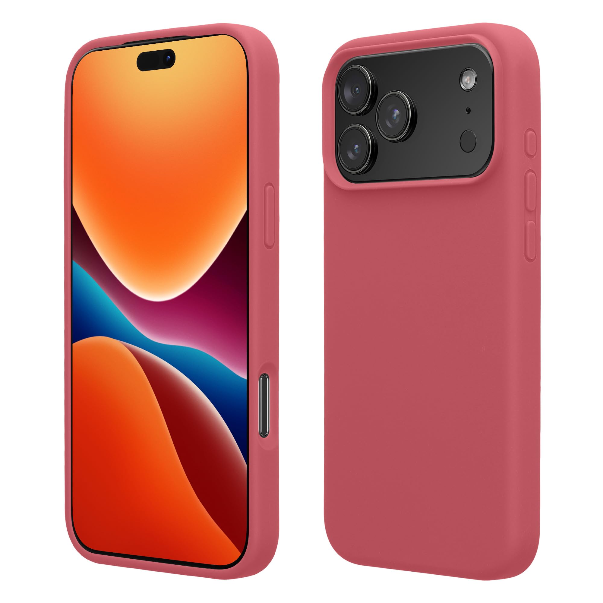kwmobile Case Compatible with Apple iPhone 17 Pro Case - TPU Silicone Phone Cover with Soft Finish - Dark Rose