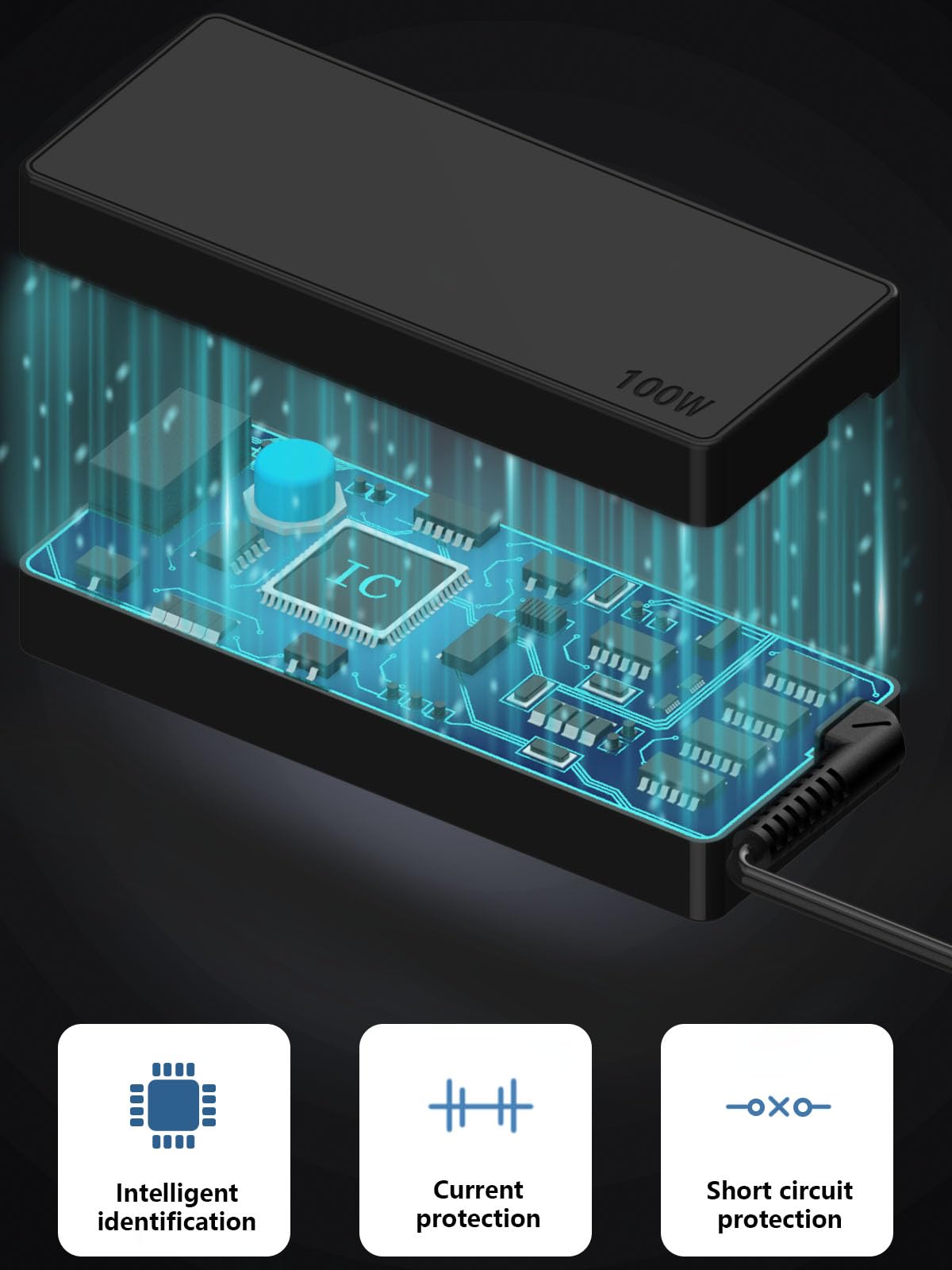 100W 90W Usb C Laptop Charger, Universal Power Cord For Macbook Asus Lenovo Hp Dell Samsung Galaxy Acer Chromebooks Surface Lapt