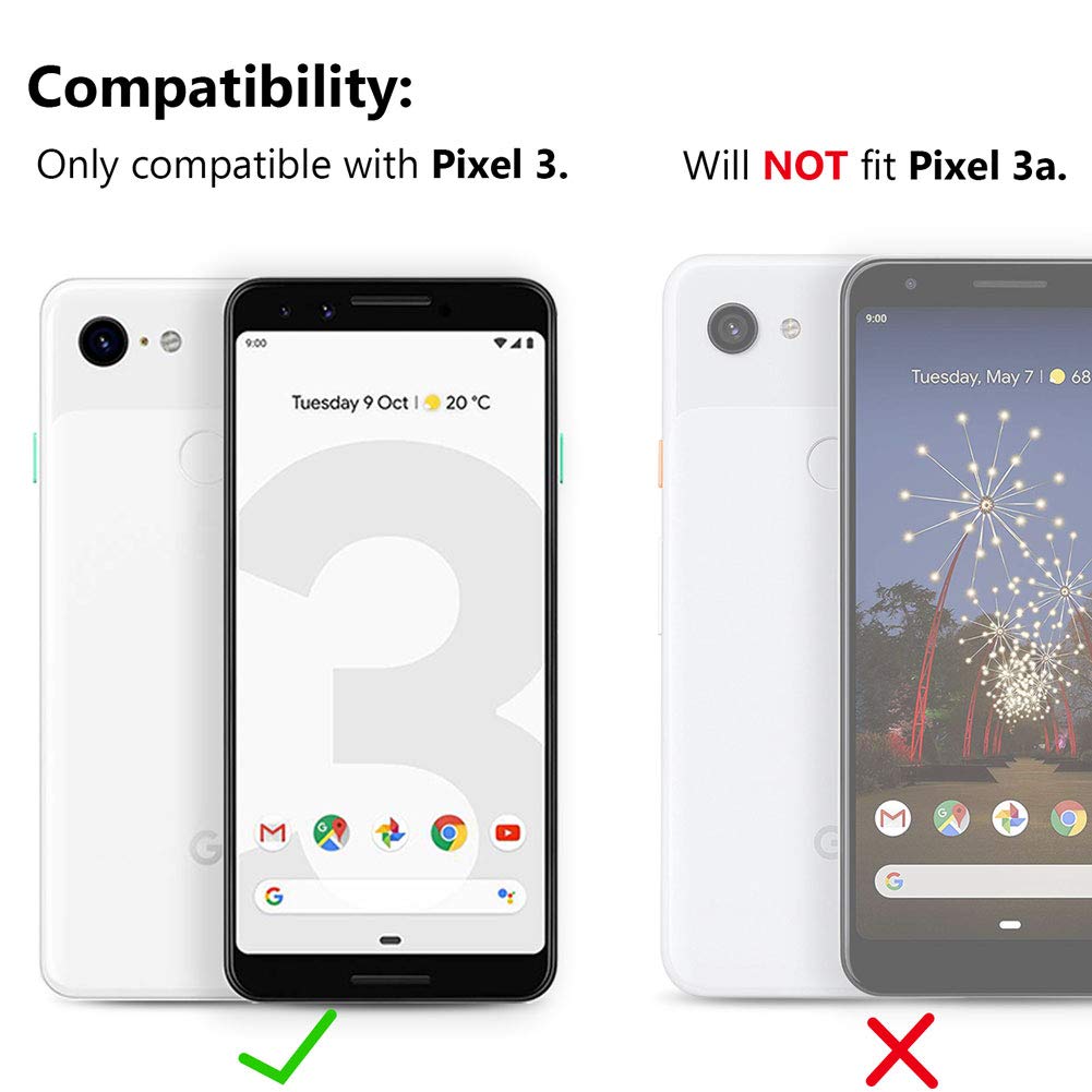 Teelevo Wallet Case For Google Pixel 3, Dual Layer Case With Card Slot Holder And Integrated Kickstand For Google Pixel 3   Blac